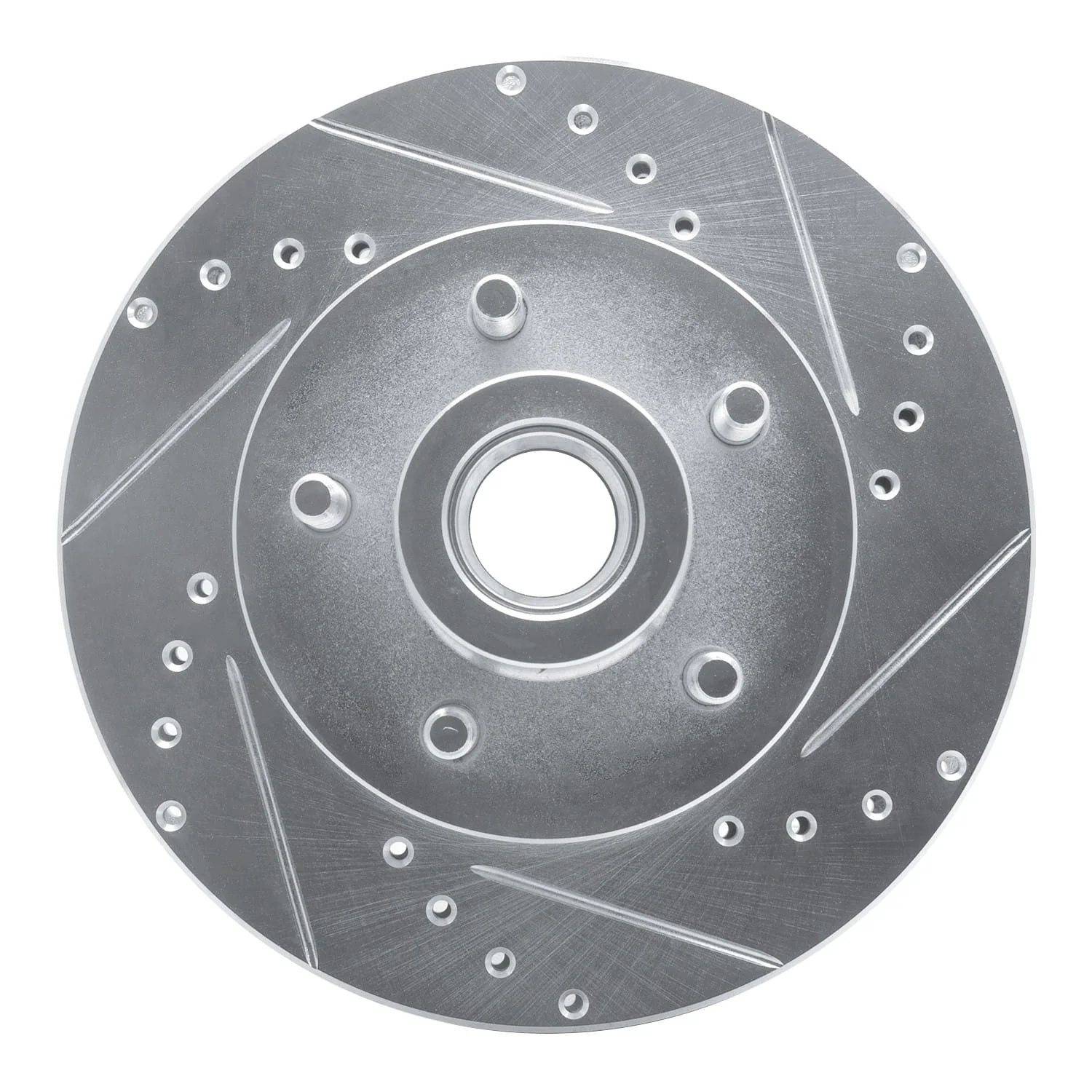 R1 Concepts 1987-1990 Dodge Dakota RWD Front Right Drilled & Slotted Silver Brake Rotor