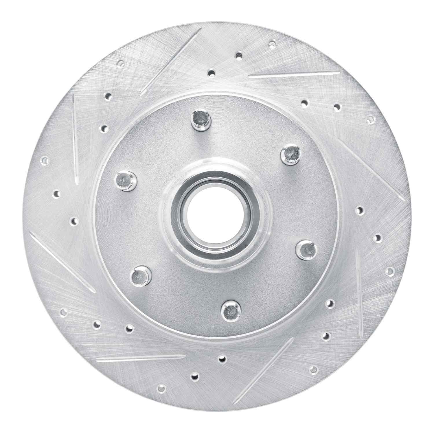 R1 Concepts 1988-1996 Chevrolet C2500 Front Left Drilled & Slotted Silver Brake Rotor