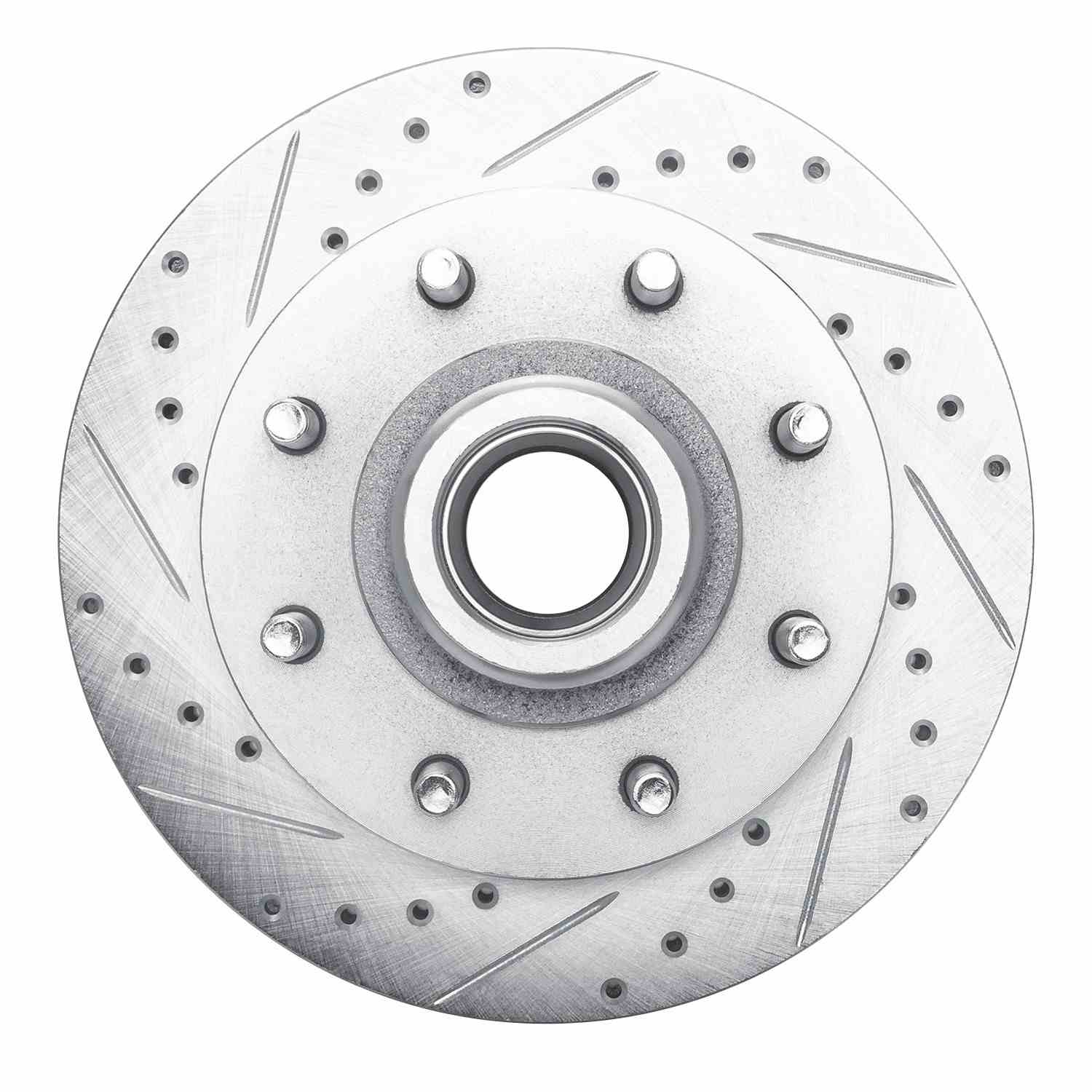 R1 Concepts 1988-1996 Chevrolet C2500 Front Left Drilled & Slotted Silver Brake Rotor - Image 5