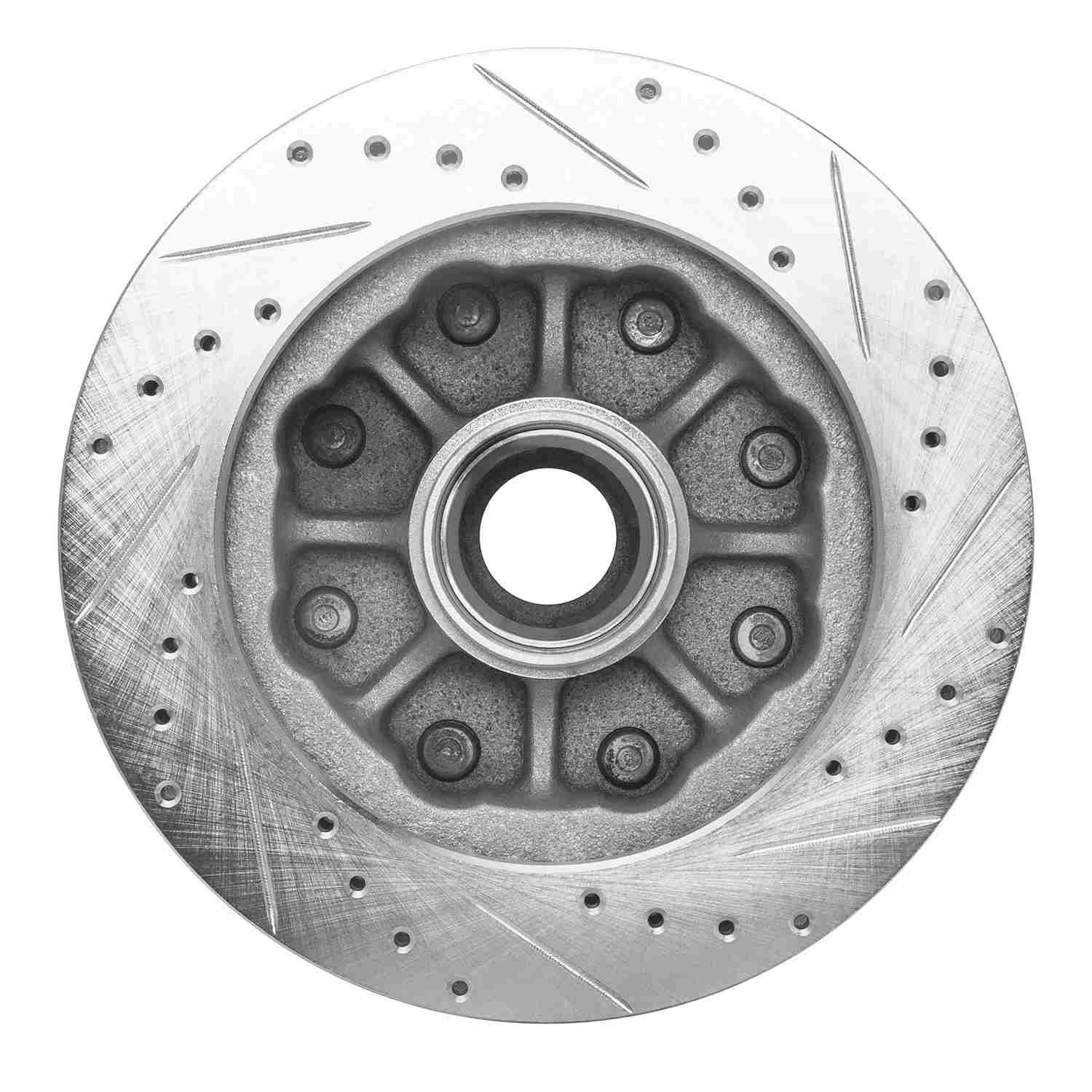 R1 Concepts 1988-1996 Chevrolet C2500 Front Left Drilled & Slotted Silver Brake Rotor - Image 6