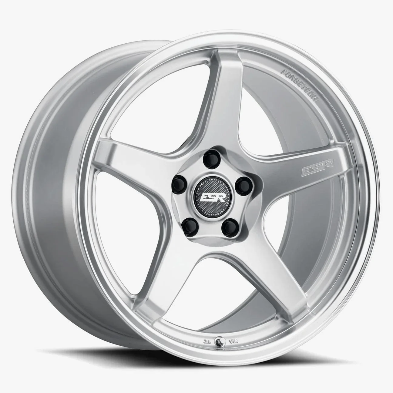 ESR Wheels APX5C 19" 5x115 (Custom Drill) Hyper Silver w/ Machined Lip