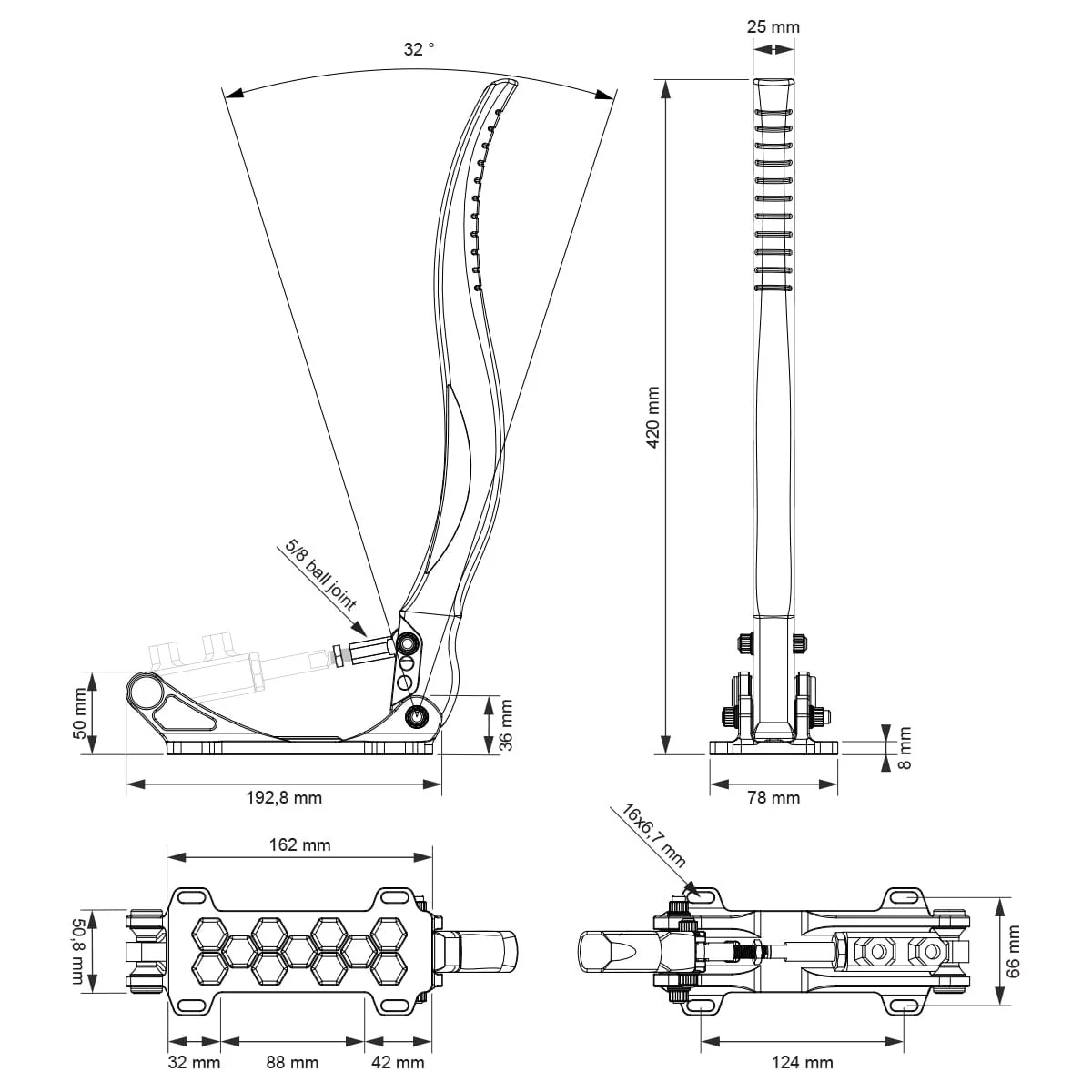 Nuke Performance Hydraulic Handbrake DriftSpec Pro, Billet Organic Flow 420mm - Image 11