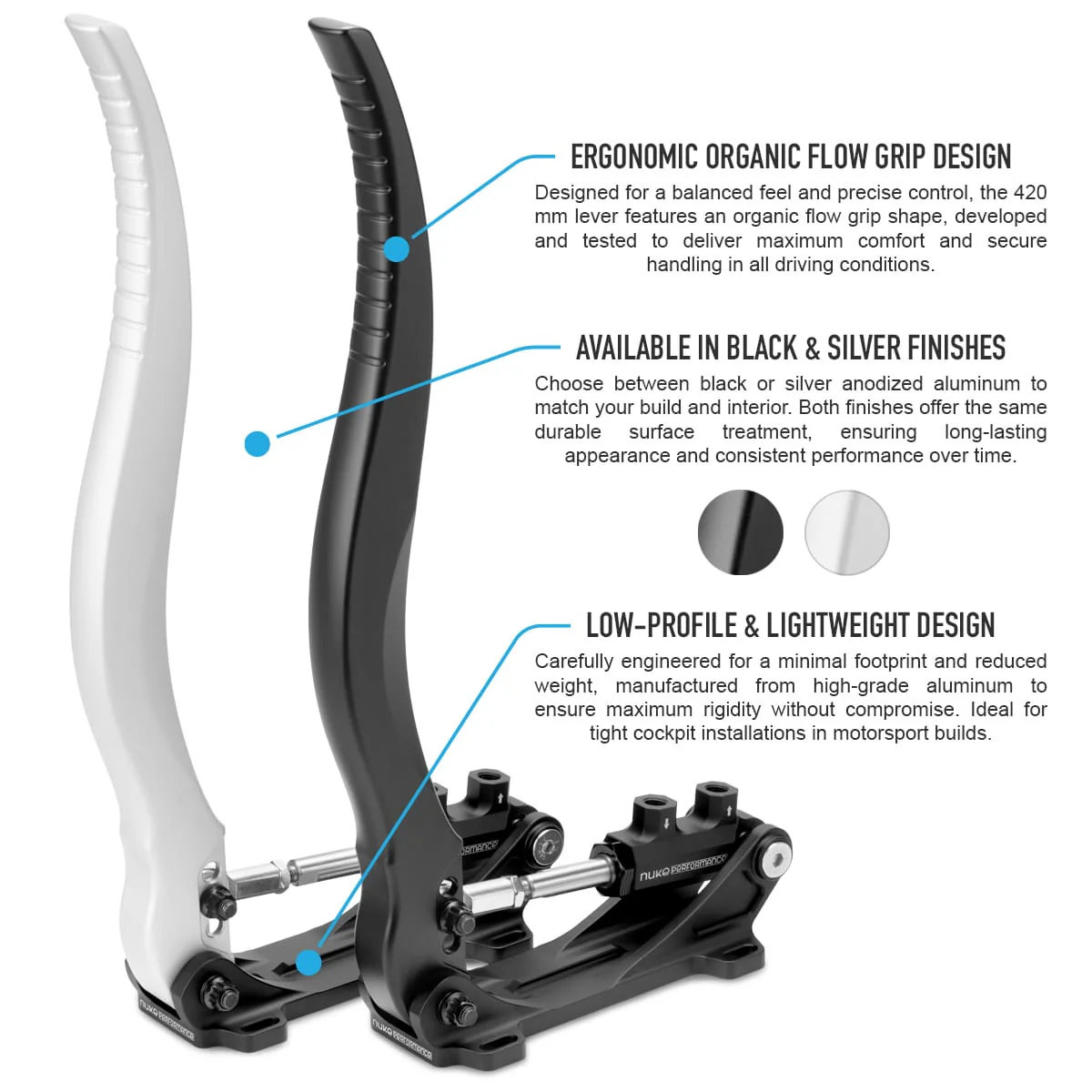 Nuke Performance Hydraulic Handbrake DriftSpec Pro, Billet Organic Flow 420mm - Image 9