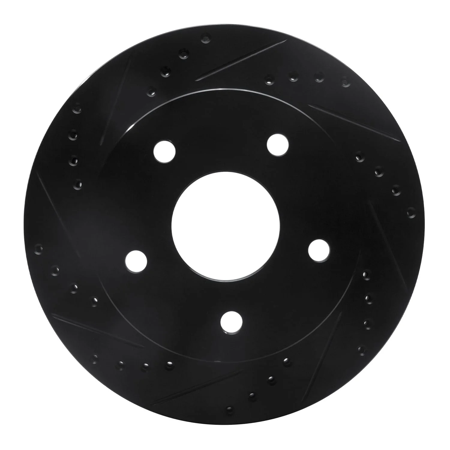 R1 Concepts 00-01 Dodge Ram 1500 Pickup Front Left Drilled & Slotted Black Brake Rotor