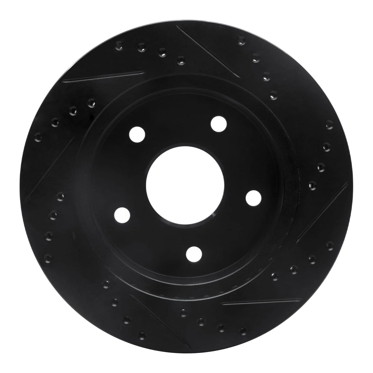 R1 Concepts 00-01 Dodge Ram 1500 Pickup Front Left Drilled & Slotted Black Brake Rotor - Image 2