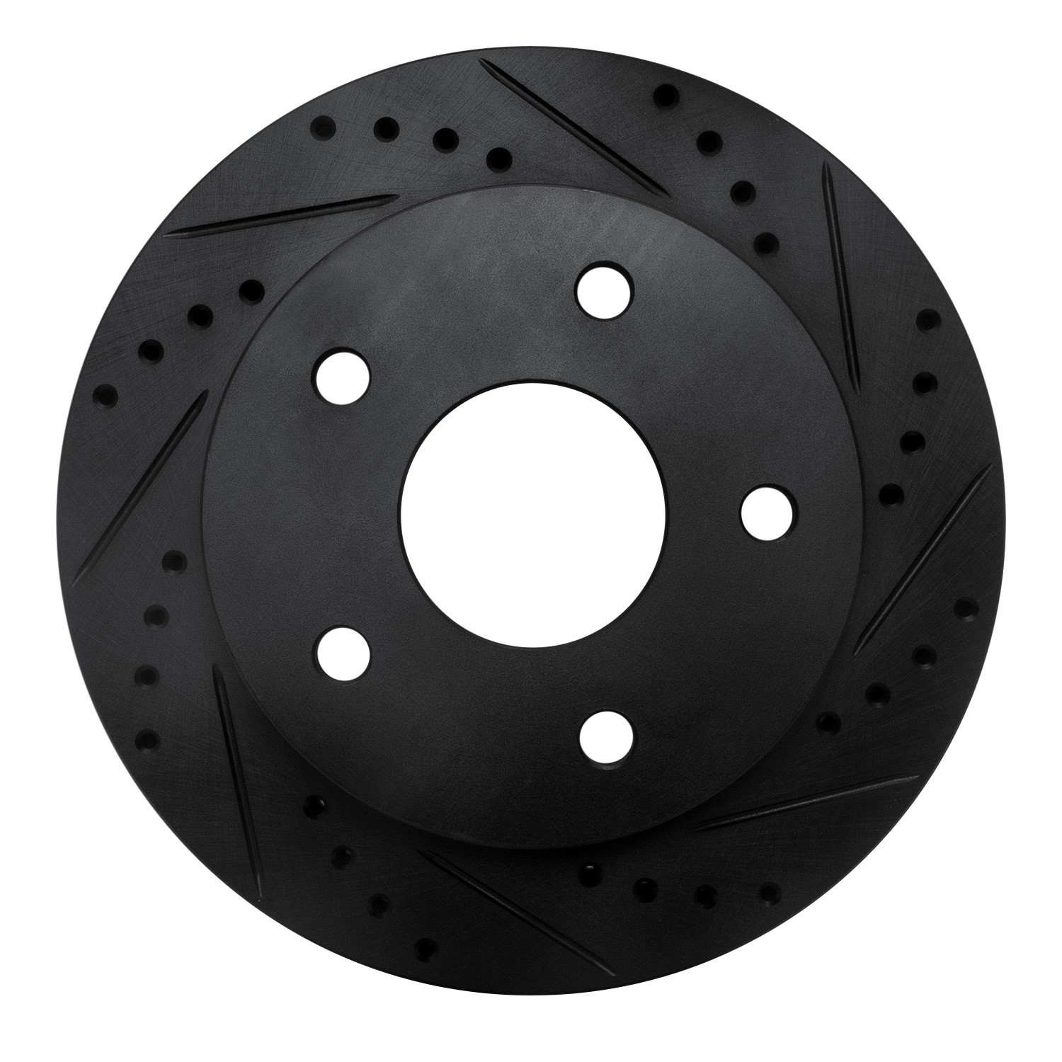 R1 Concepts 00-01 Dodge Ram 1500 Pickup Front Right Drilled & Slotted Black Brake Rotor