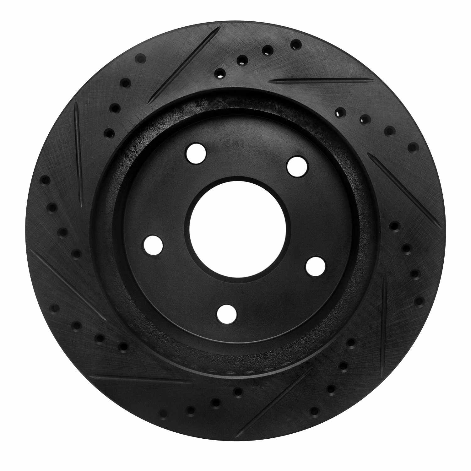R1 Concepts 00-01 Dodge Ram 1500 Pickup Front Right Drilled & Slotted Black Brake Rotor - Image 2