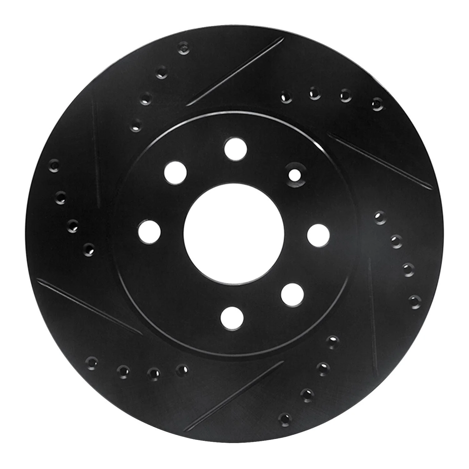 R1 Concepts 00-02 Daewoo Nubira Front Left Drilled & Slotted Black Brake Rotor