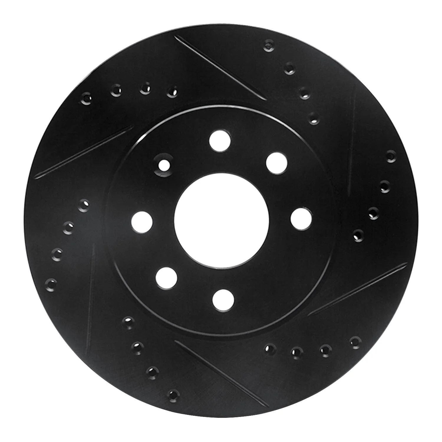 R1 Concepts 00-02 Daewoo Nubira Front Right Drilled & Slotted Black Brake Rotor