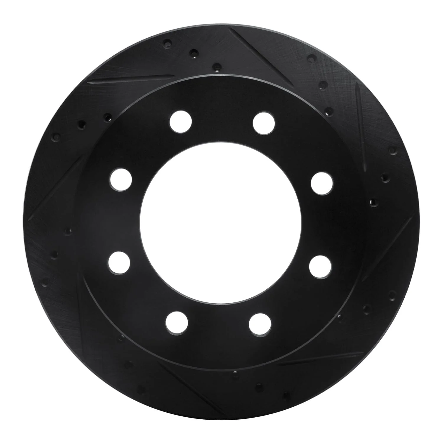 R1 Concepts 00-02 Dodge Ram 2500 Front Right Drilled & Slotted Black Brake Rotor