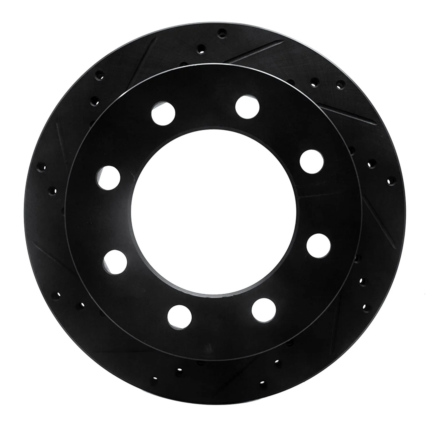 R1 Concepts 00-02 Dodge Ram 2500 Rear Left Drilled & Slotted Black Brake Rotor