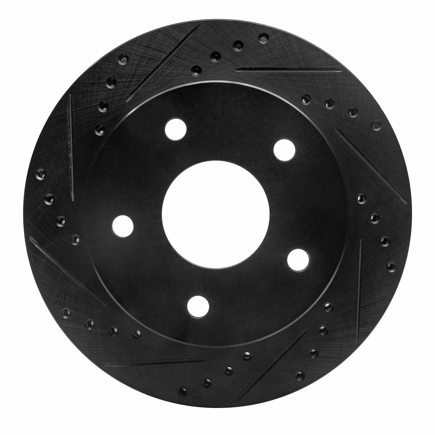 R1 Concepts 00-02 Dodge Ramcharger (Mexico) Front Left Drilled & Slotted Black Brake Rotor