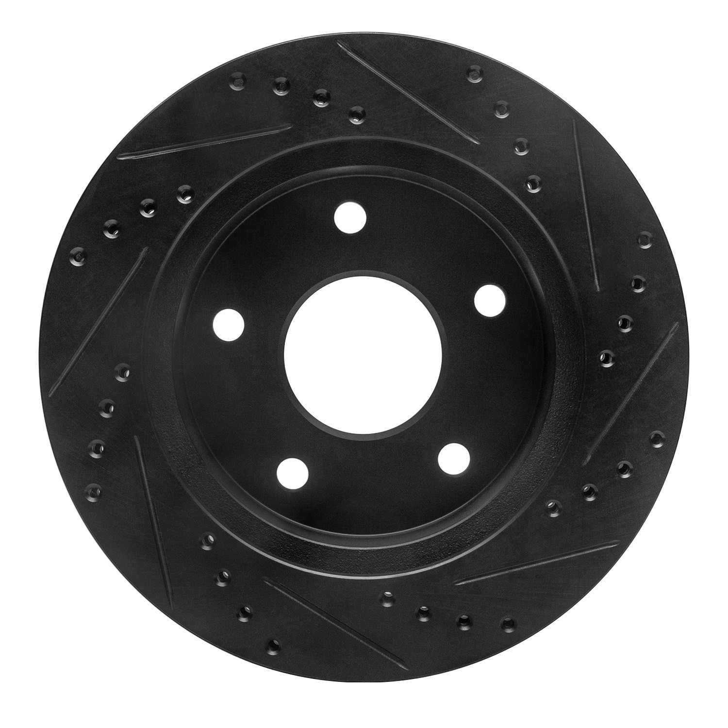 R1 Concepts 00-02 Dodge Ramcharger (Mexico) Front Left Drilled & Slotted Black Brake Rotor - Image 2