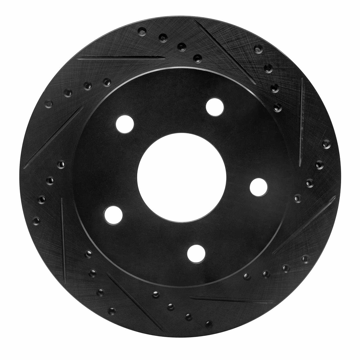 R1 Concepts 00-02 Dodge Ramcharger (Mexico) Front Right Drilled & Slotted Black Brake Rotor