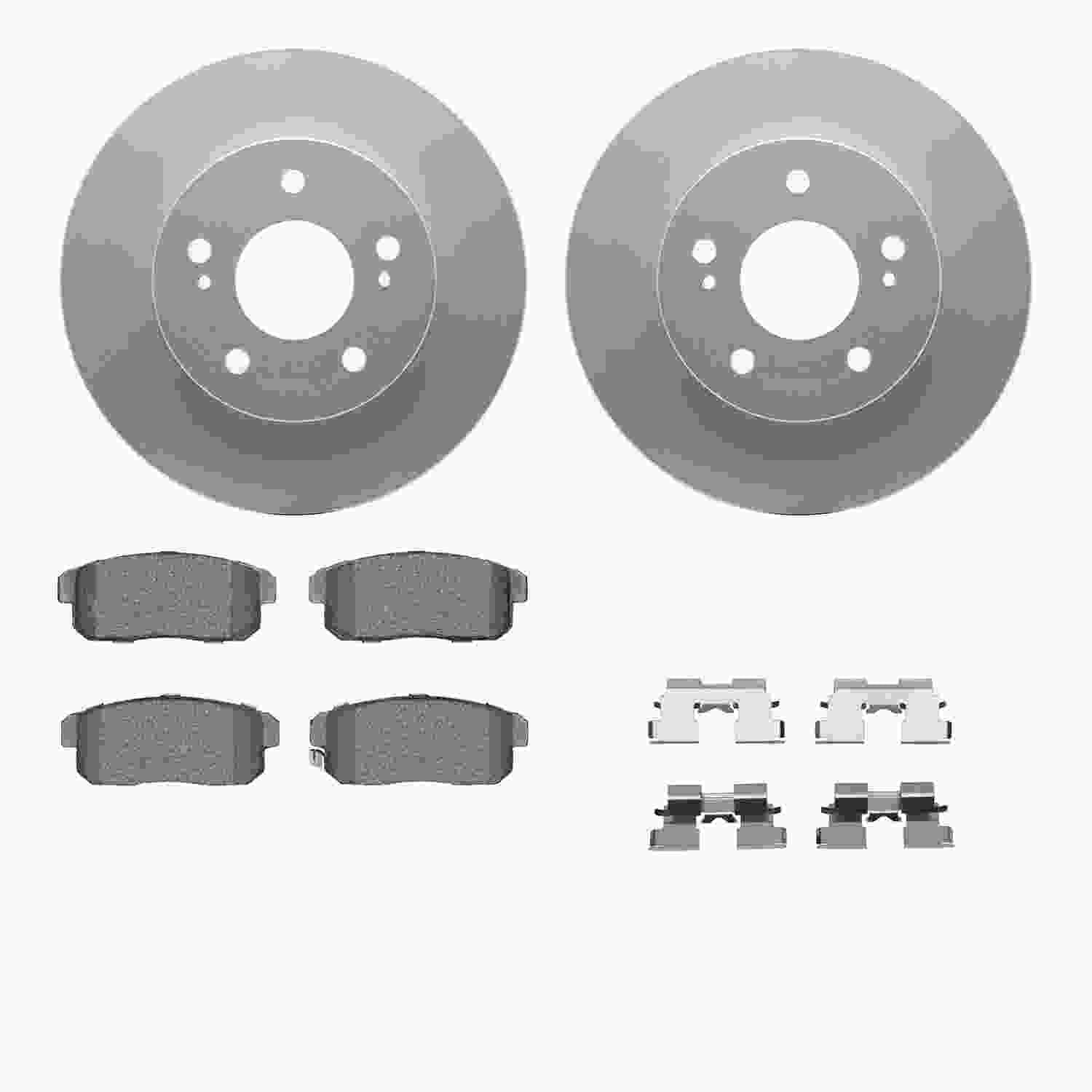 R1 Concepts 00-04 Infiniti I35 Rear Carbon Coated Brake Rotor Set w/Optimum OE Pads and Hardware