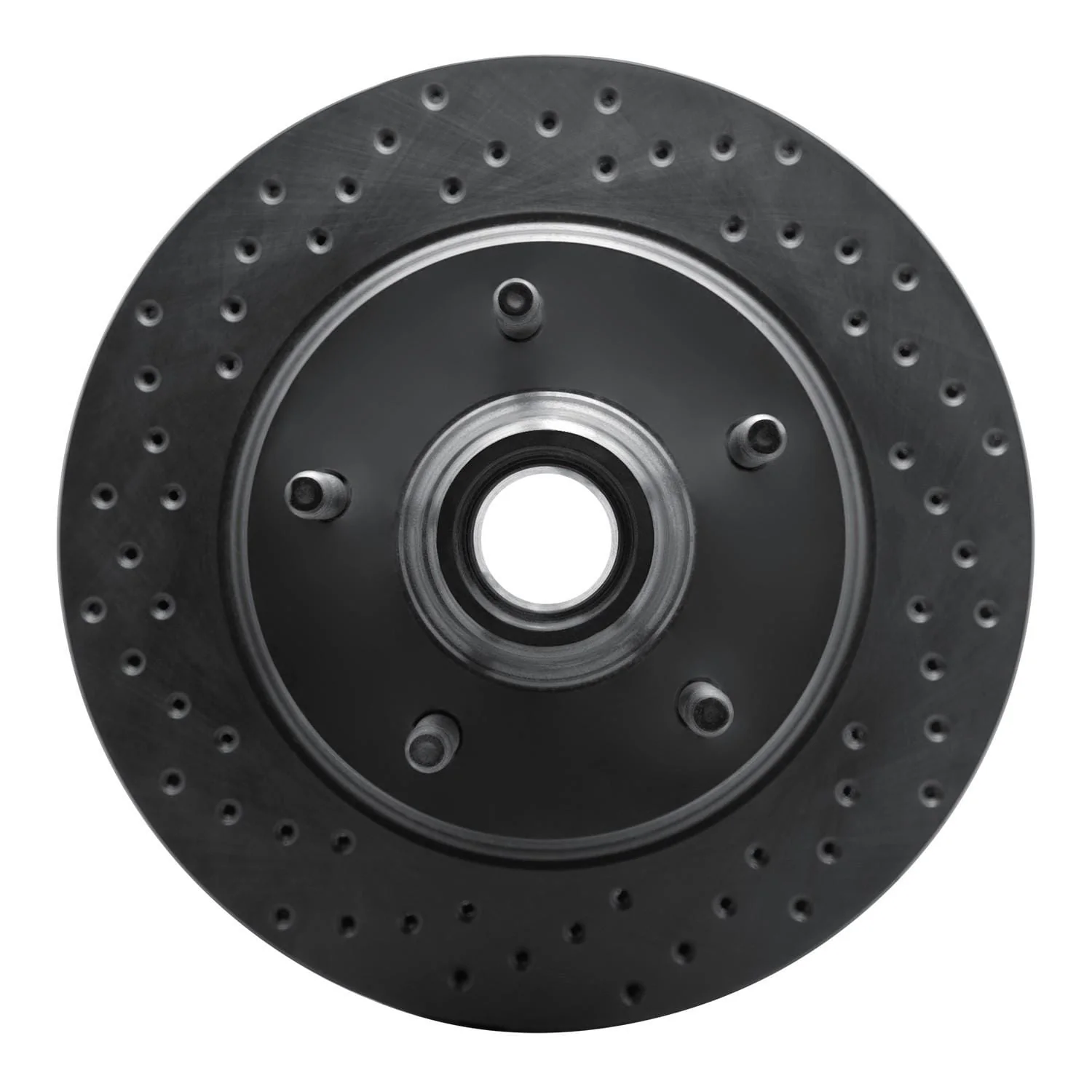 R1 Concepts 00-04 Lincoln Blackwood Front Left Drilled Black Brake Rotor