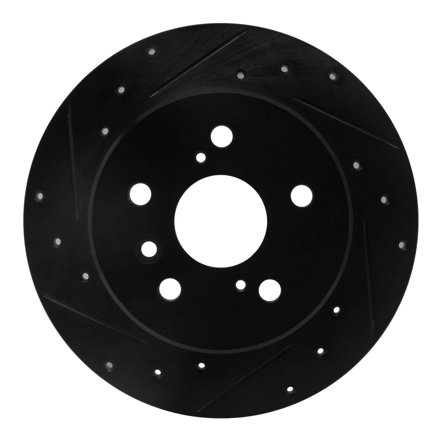 R1 Concepts 00-04 Toyota AVALON Rear Left Drilled & Slotted Black Brake Rotor