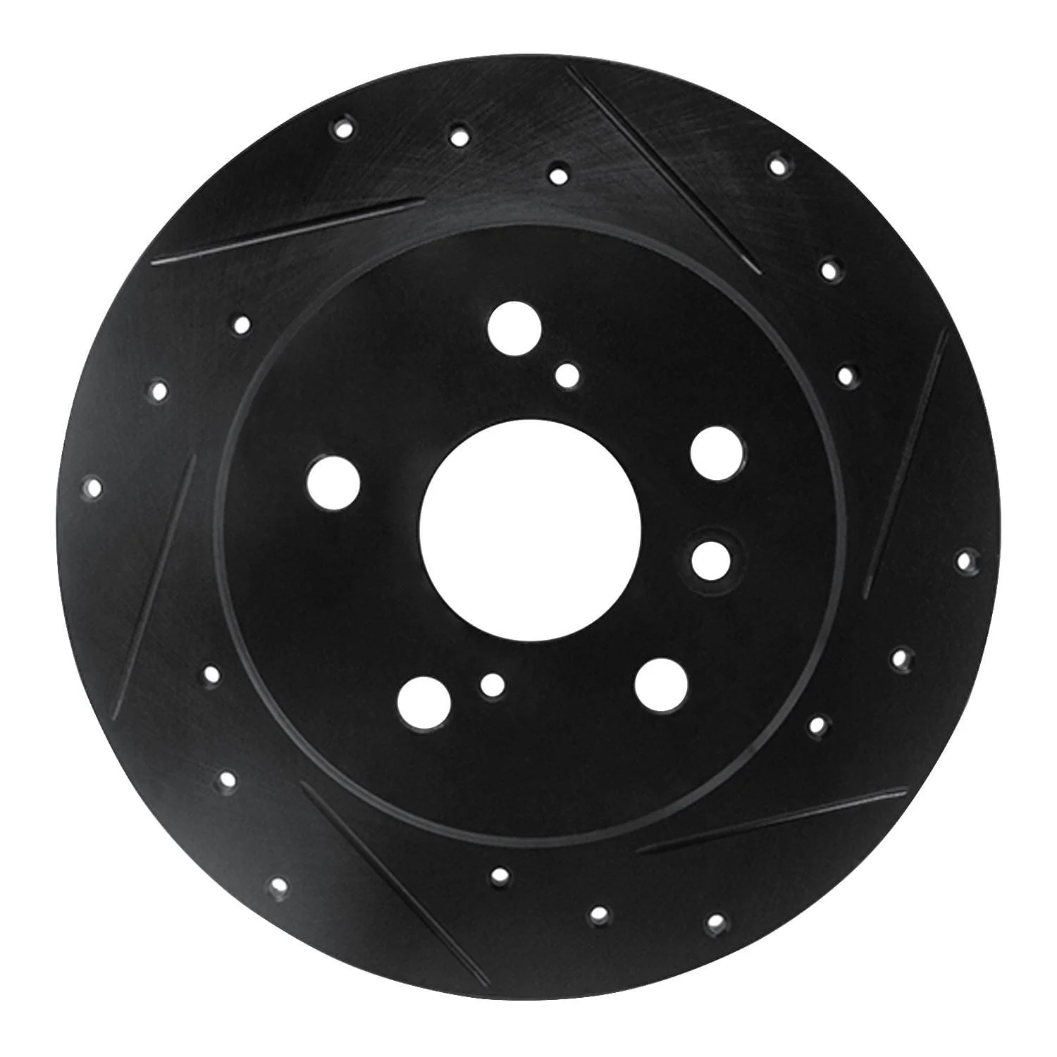 R1 Concepts 00-04 Toyota AVALON Rear Right Drilled & Slotted Black Brake Rotor