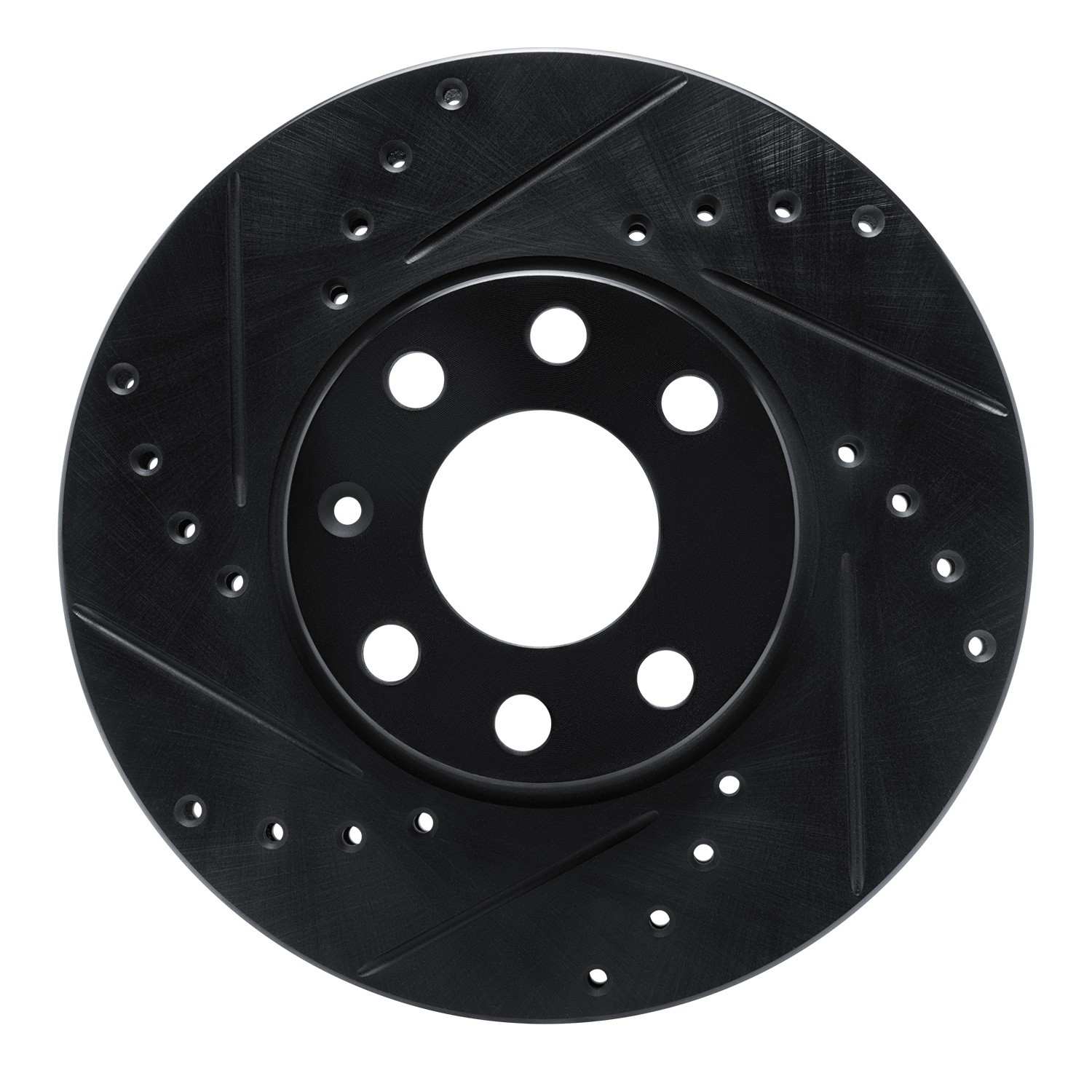 R1 Concepts 00-05 Chevrolet ASTRA (Mexico) Front Left Drilled & Slotted Black Brake Rotor
