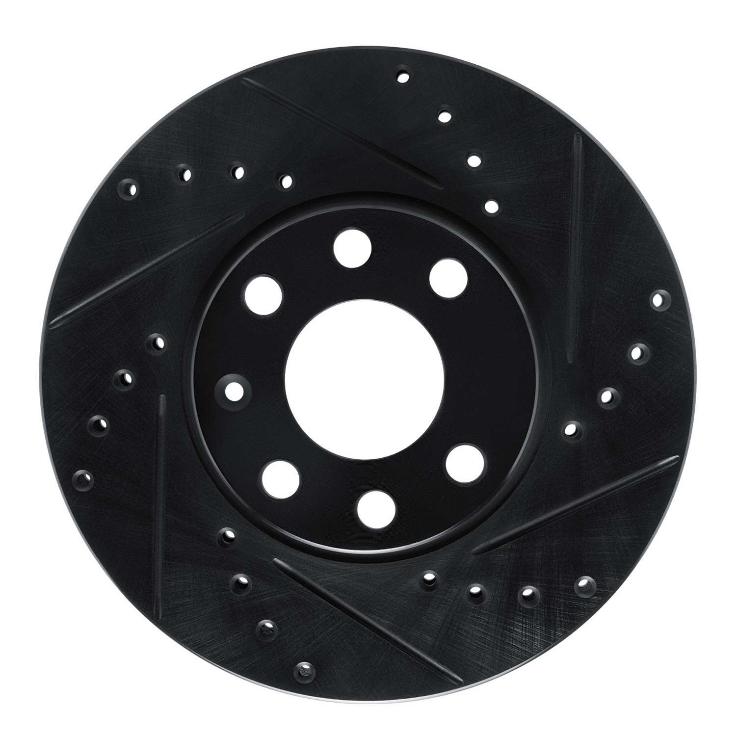 R1 Concepts 00-05 Chevrolet Zafira (Mexico) Front Right Drilled & Slotted Black Brake Rotor