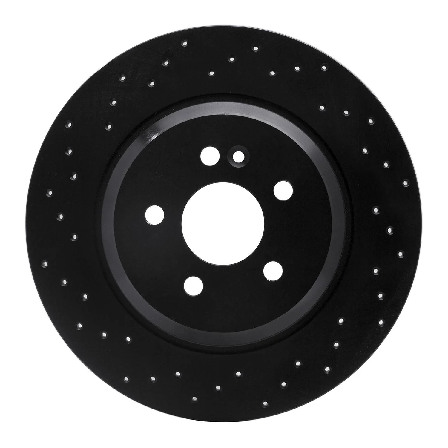 R1 Concepts 00-05 Mercedes-Benz ML430 Rear Left Drilled Black Brake Rotor