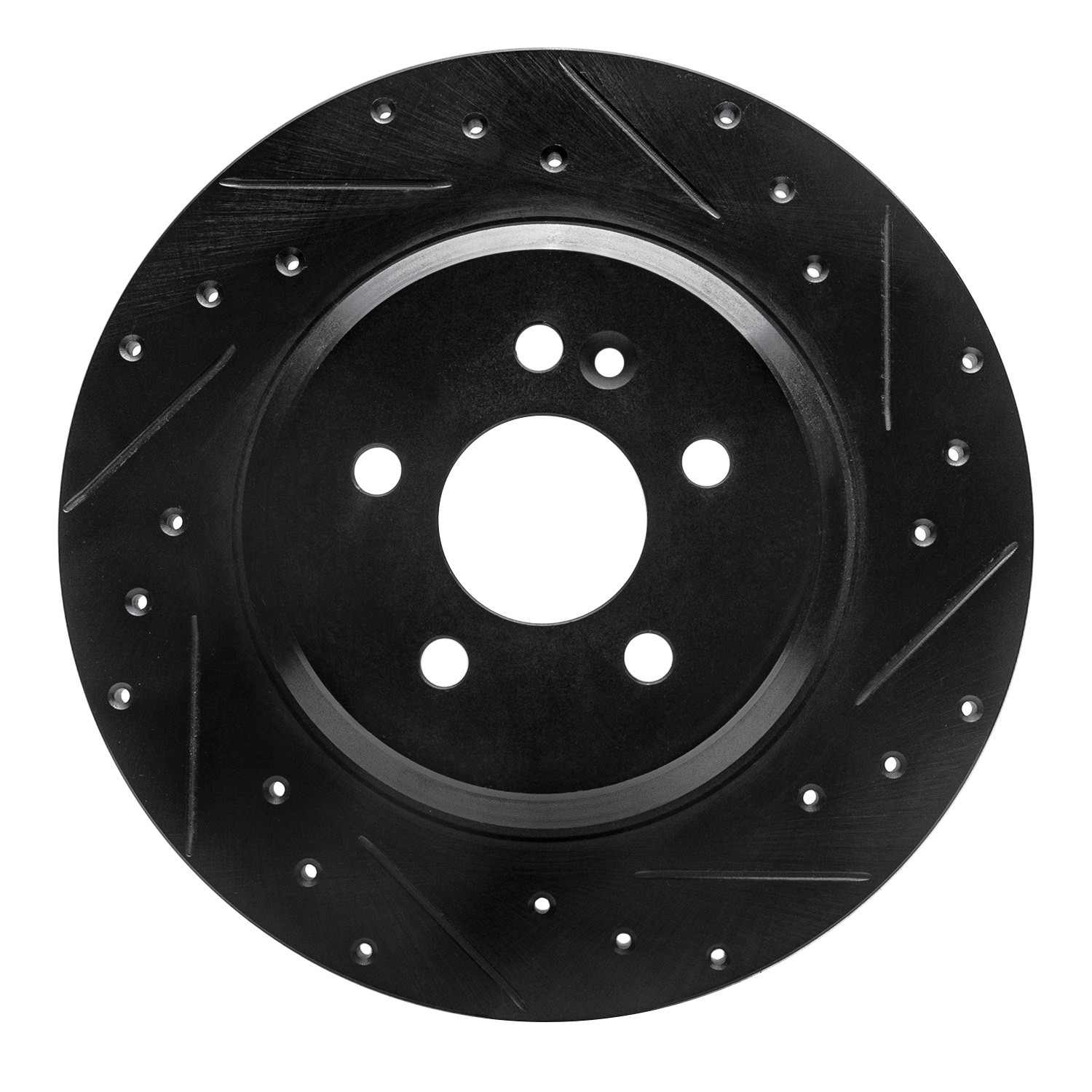 R1 Concepts 00-05 Mercedes-Benz ML500 (USA/Canada) Rear Right Drilled & Slotted Black Brake Rotor