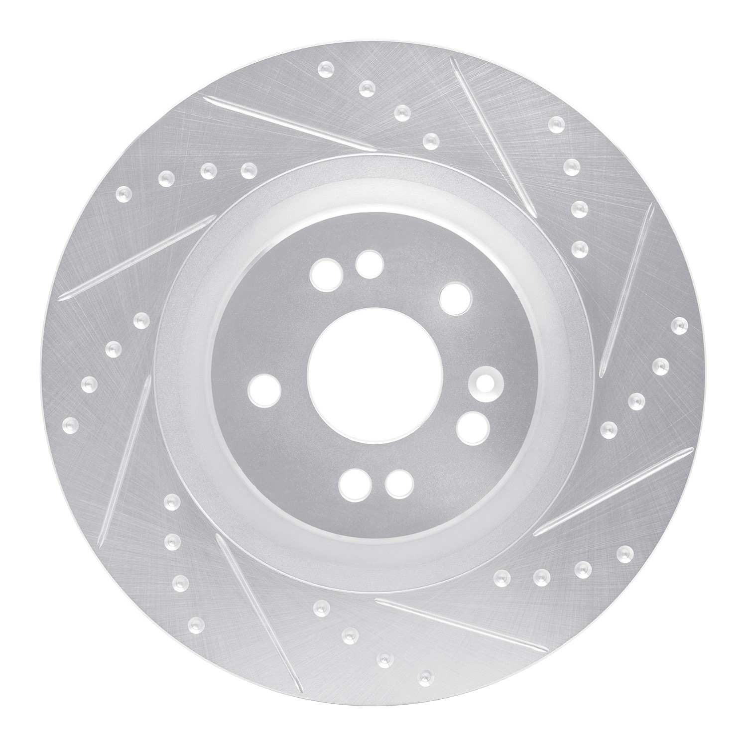 R1 Concepts 00-05 Mercedes-Benz ML55 AMG Front Right Drilled & Slotted Silver Brake Rotor
