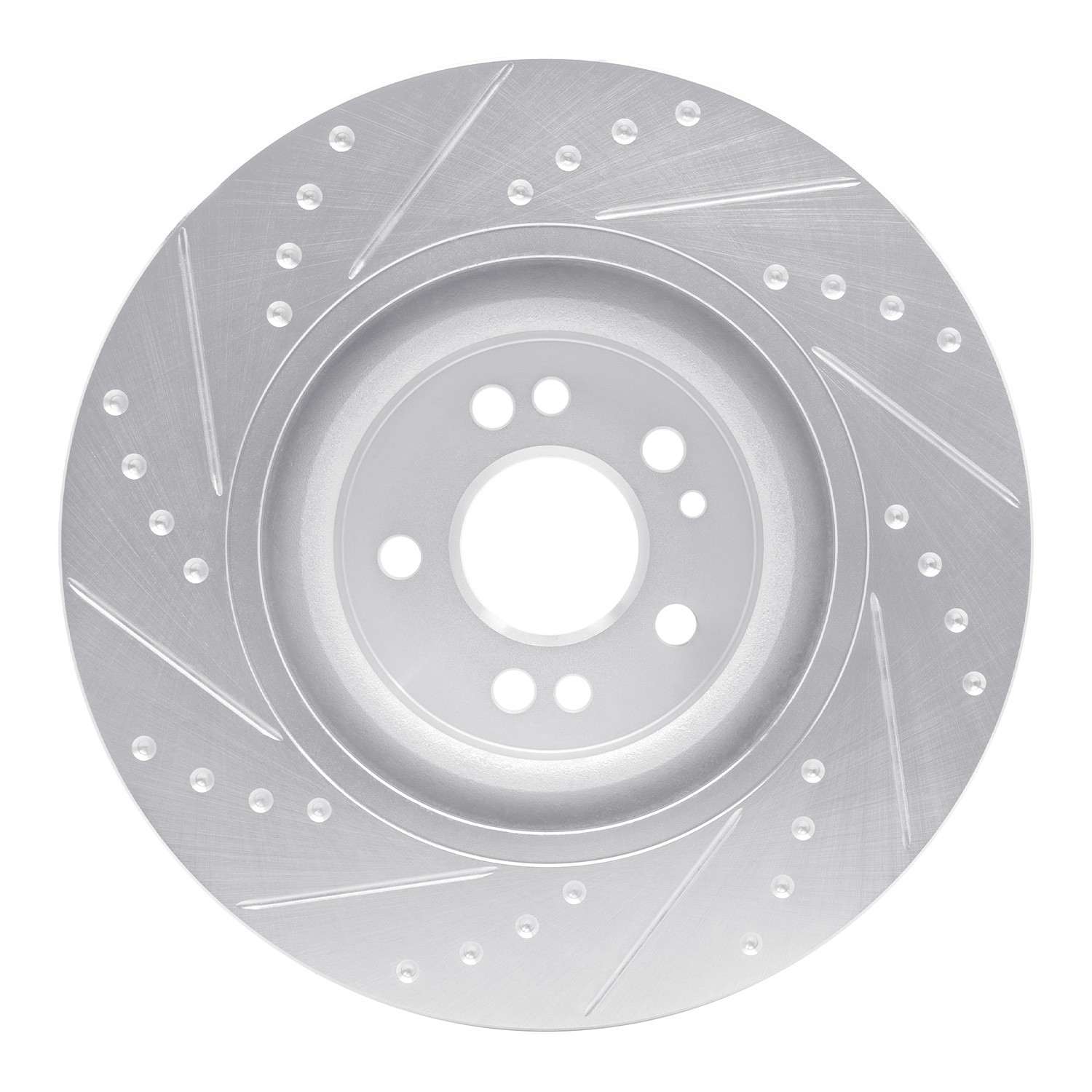 R1 Concepts 00-05 Mercedes-Benz ML55 AMG Front Right Drilled & Slotted Silver Brake Rotor - Image 2
