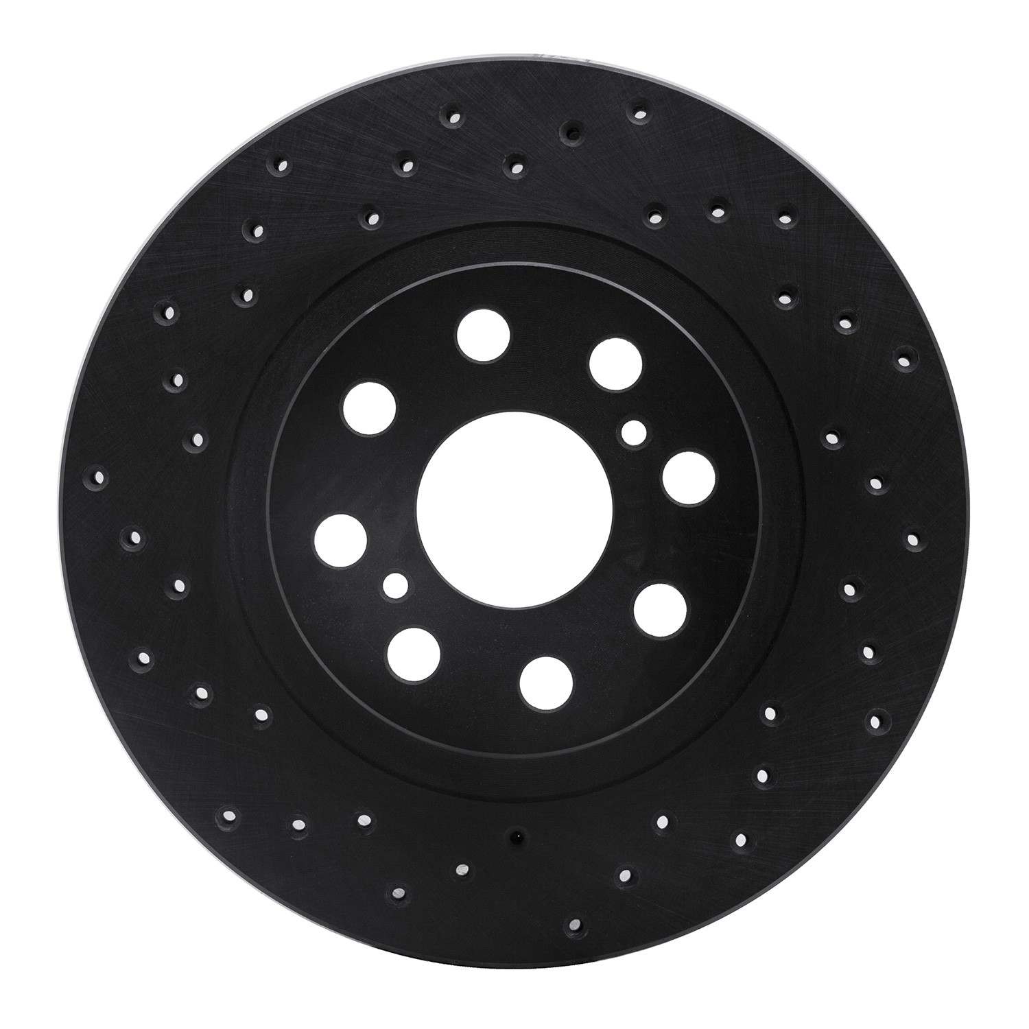 R1 Concepts 00-05 Toyota MR2 Spyder Rear Left Drilled Black Brake Rotor