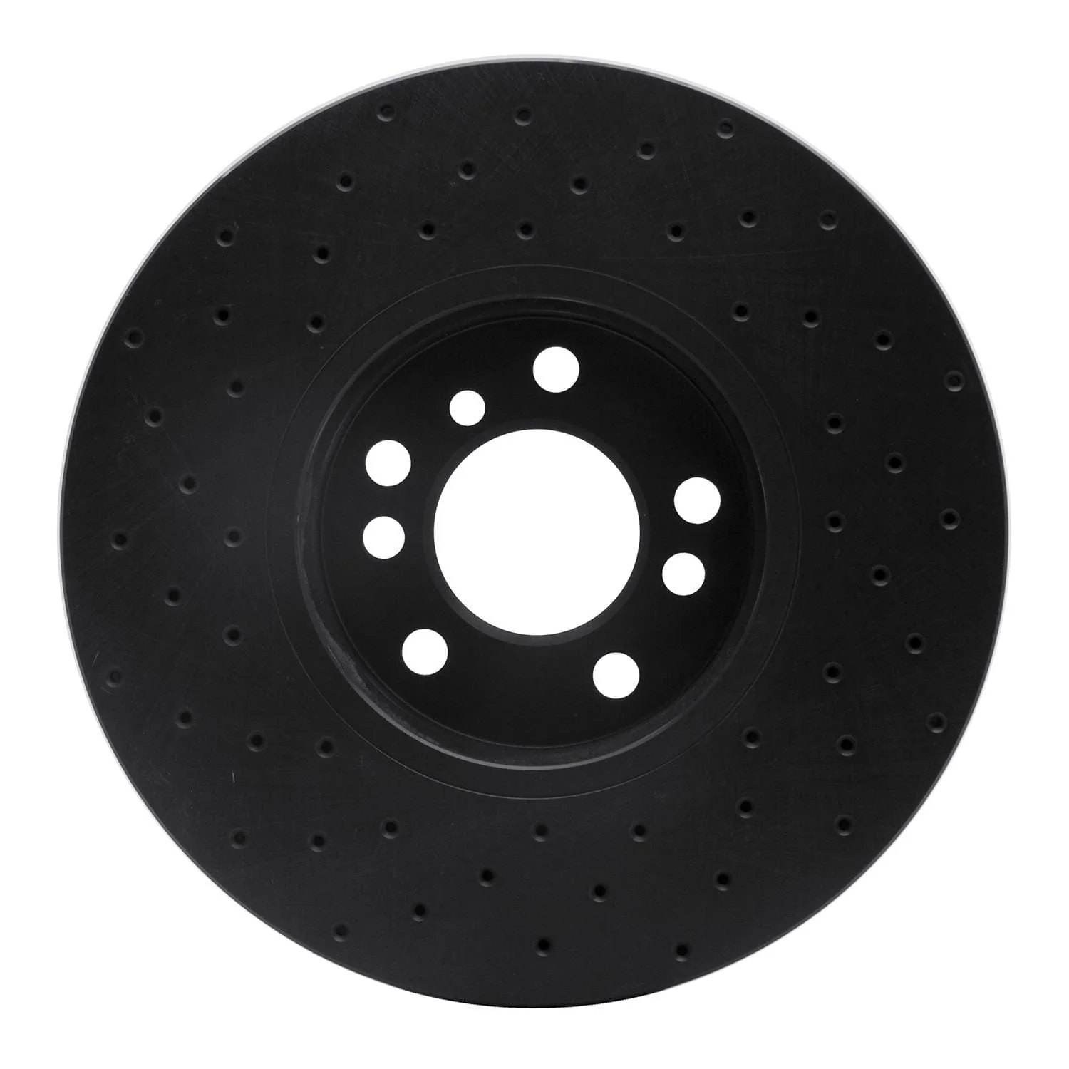 R1 Concepts 00-06 BMW X5 Front Right Drilled Black Brake Rotor - Image 2