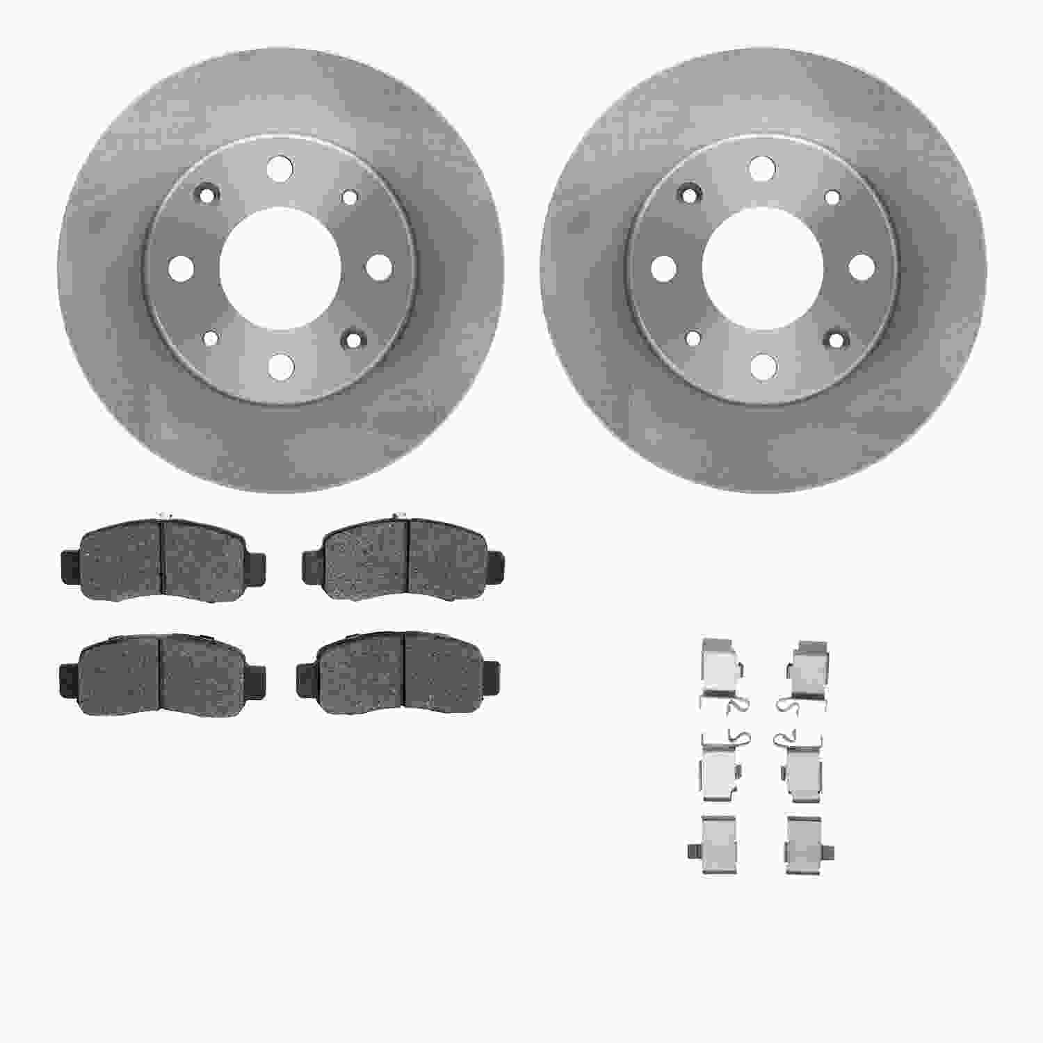 R1 Concepts 00-06 Honda Insight Front Brake Rotor Set w/Optimum OE Pads and Hardware