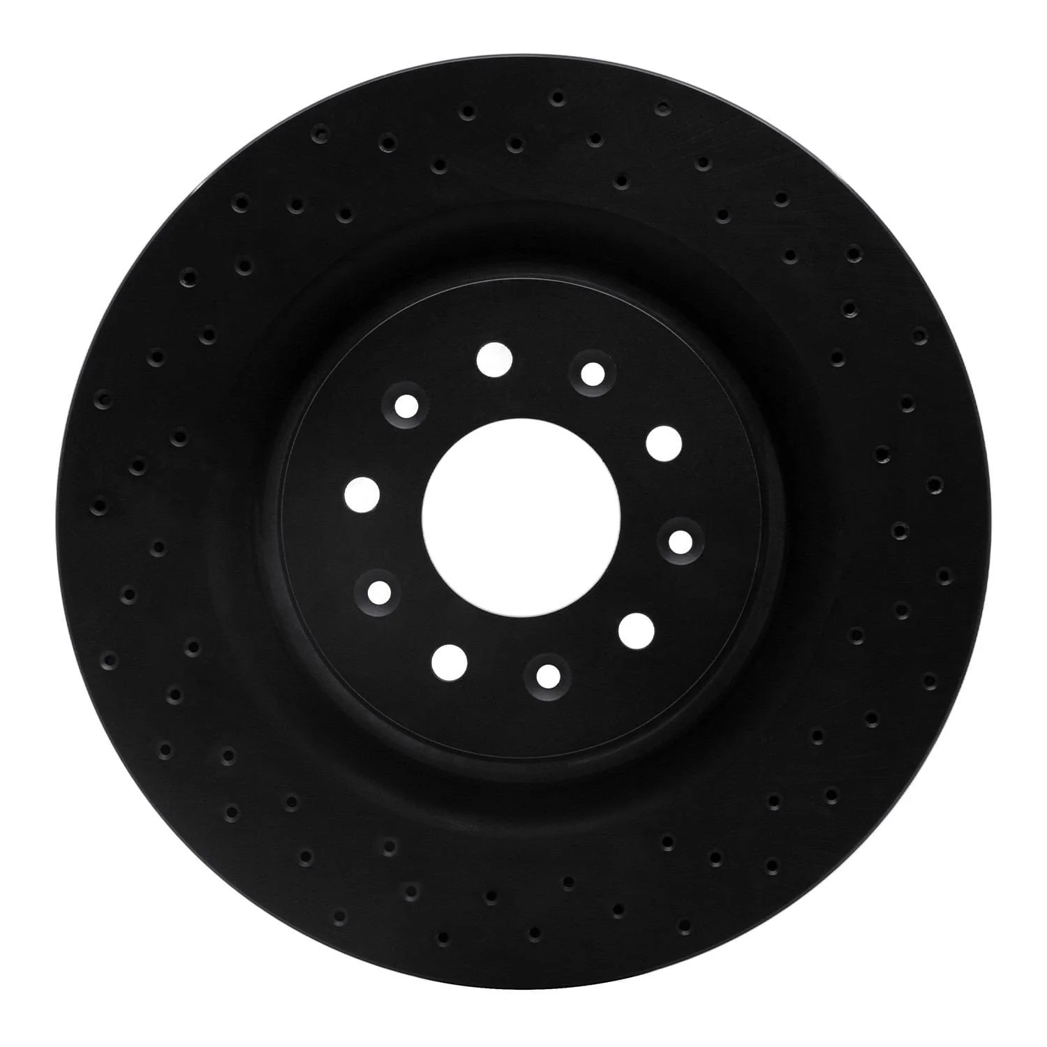 R1 Concepts 00-06 Jaguar XJR Front Right Drilled Black Brake Rotor