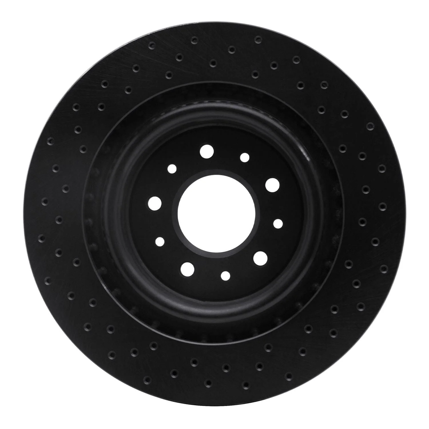 R1 Concepts 00-06 Jaguar XJR Front Right Drilled Black Brake Rotor - Image 2