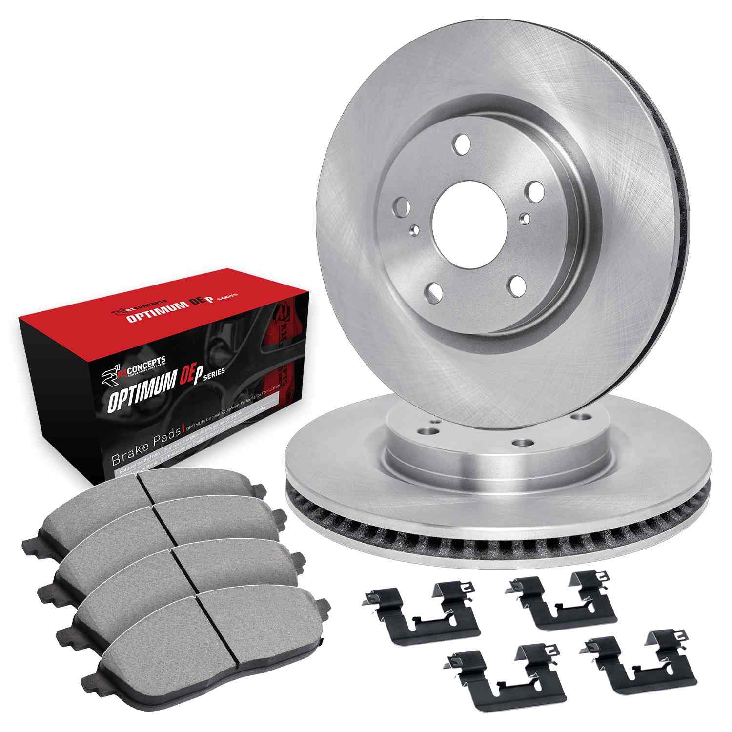 R1 Concepts 00-06 Mazda MPV Front Brake Rotor Set w/Optimum OE Pads and Hardware - Image 2