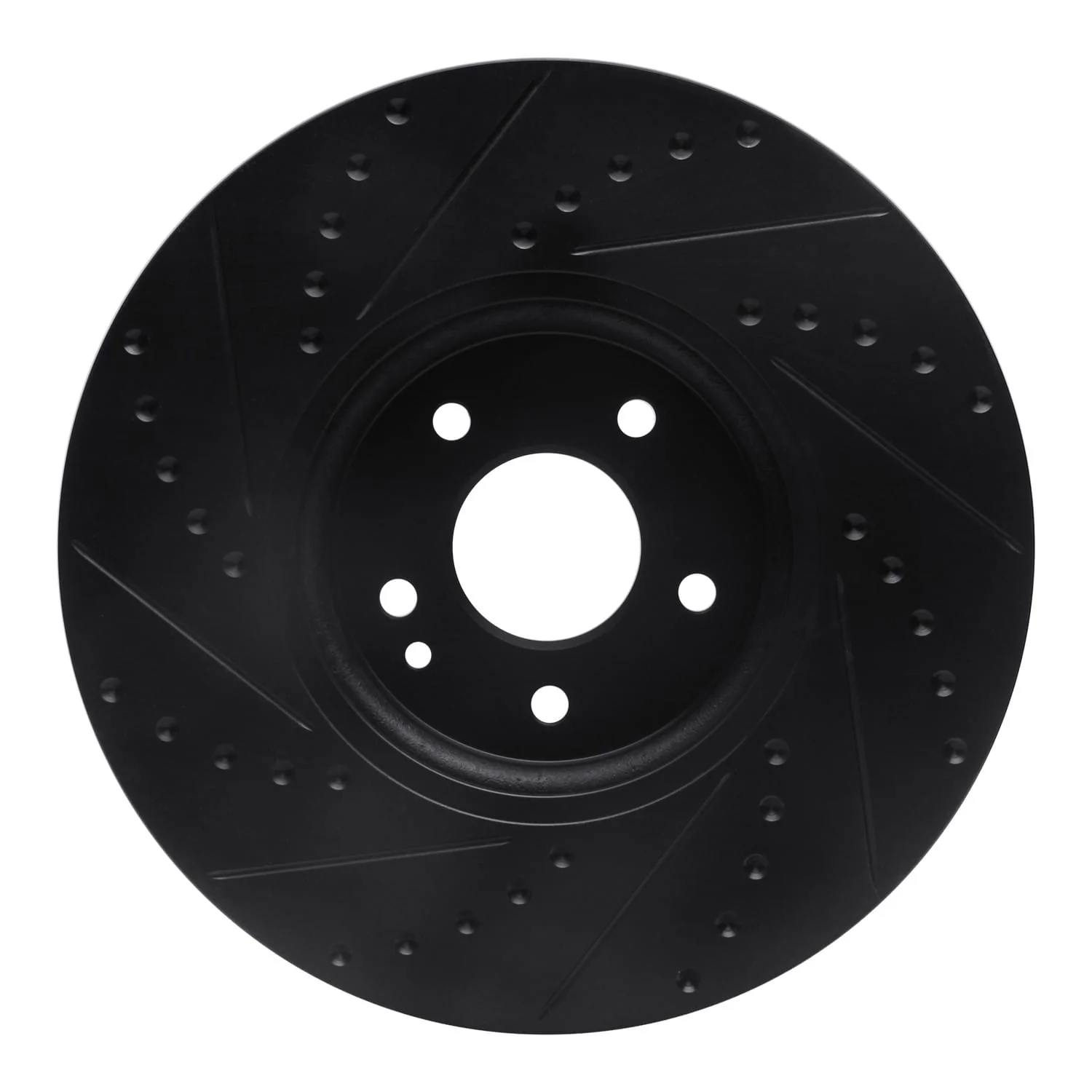 R1 Concepts 00-06 Mercedes-Benz E430 Front Right Drilled & Slotted Black Brake Rotor - Image 2