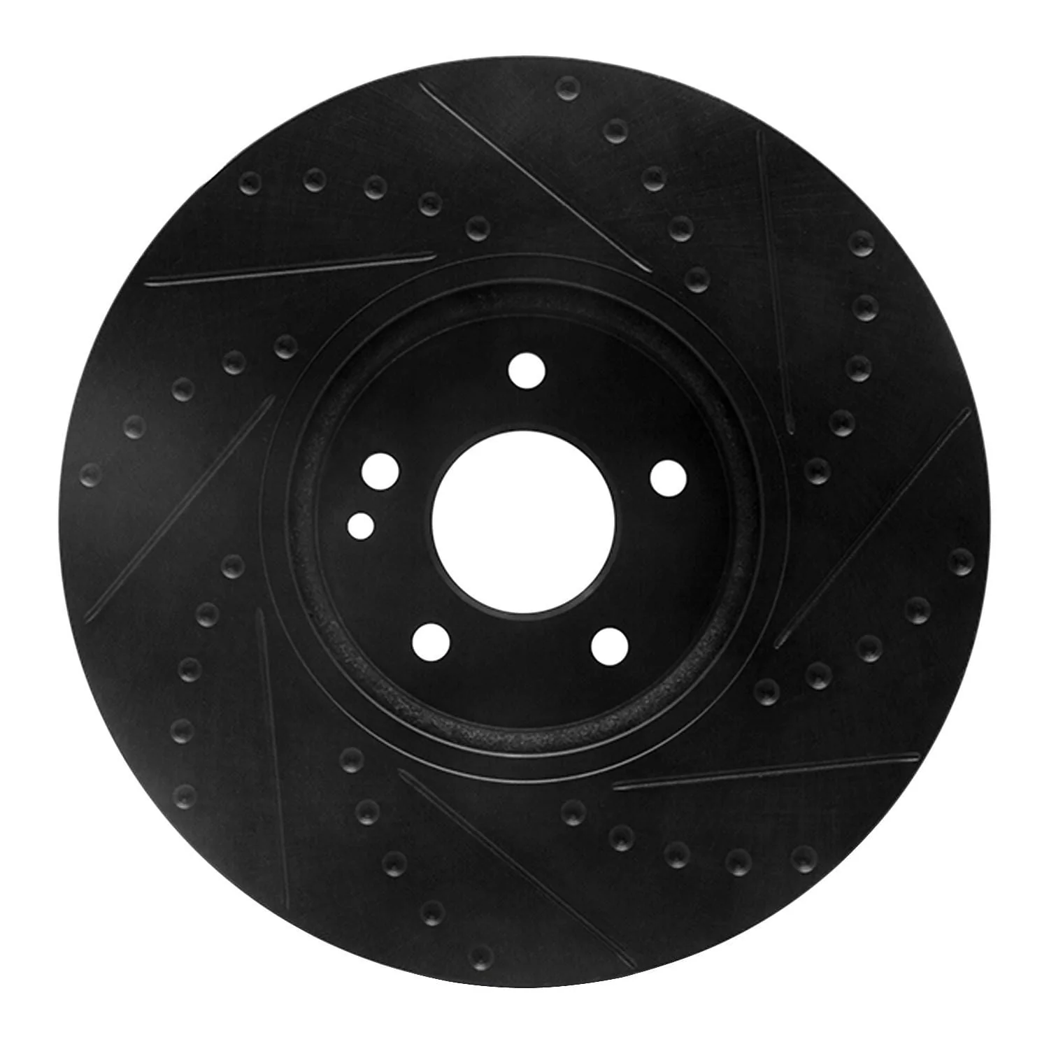 R1 Concepts 00-06 Mercedes-Benz SLK32 AMG Front Left Drilled & Slotted Black Brake Rotor - Image 2
