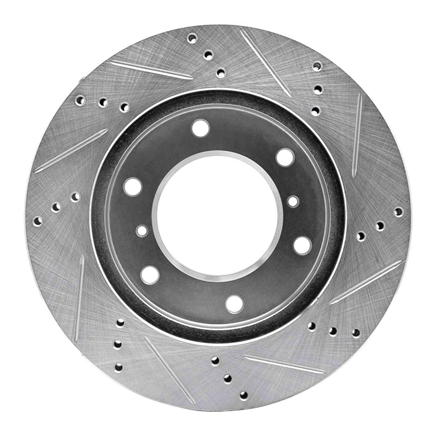 R1 Concepts 00-06 Mitsubishi Montero Front Left Drilled & Slotted Silver Brake Rotor - Image 2