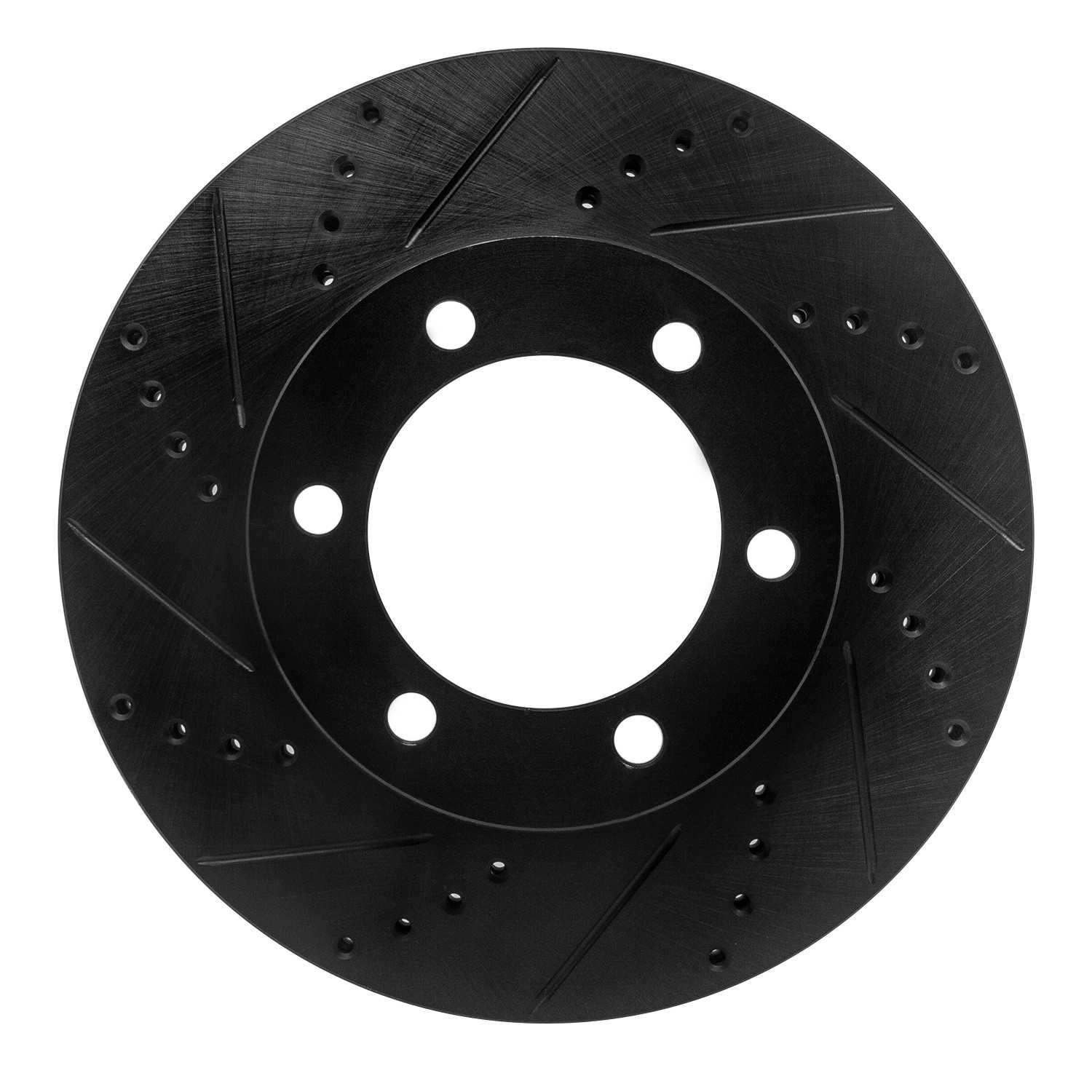 R1 Concepts 00-07 Toyota TUNDRA Front Left Drilled & Slotted Black Brake Rotor