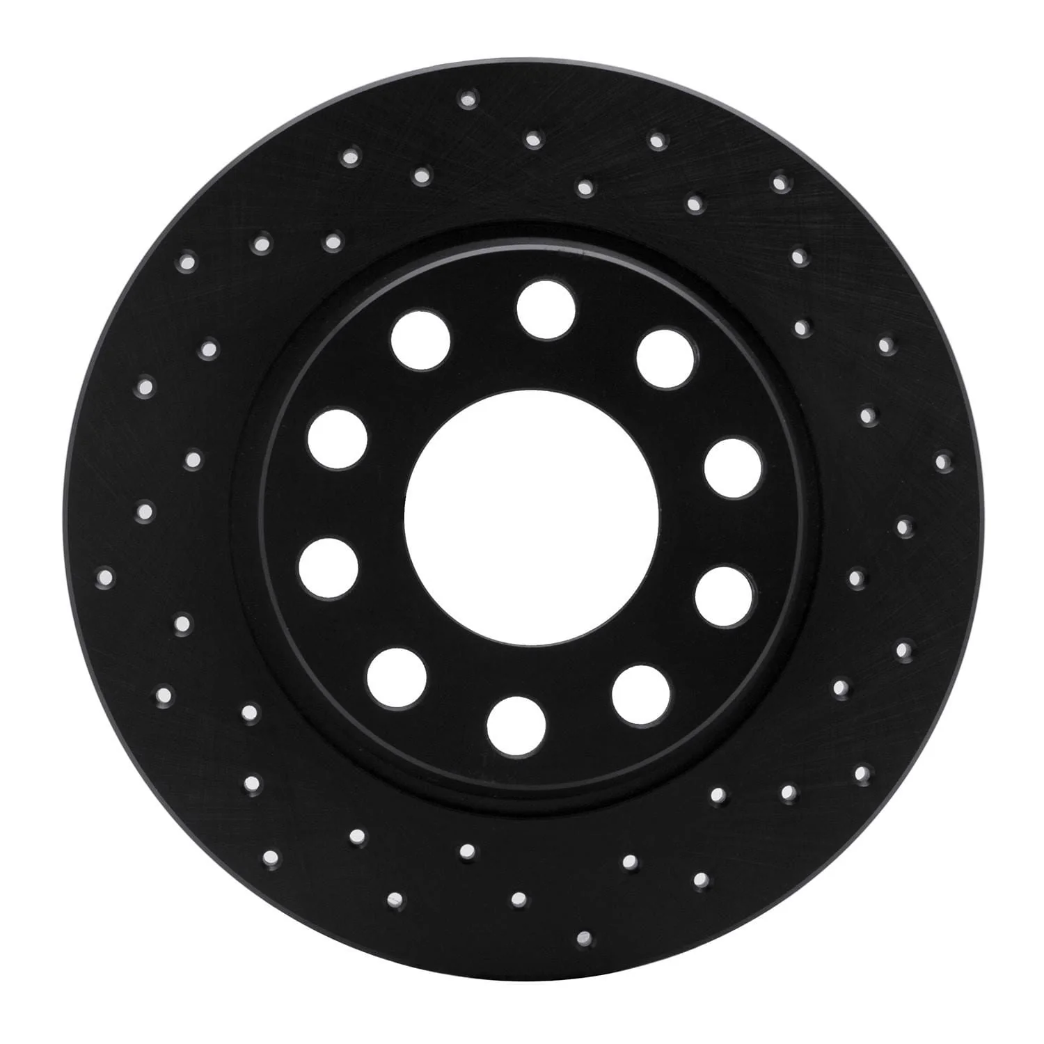 R1 Concepts 00-08 Audi A4 Quattro Rear Right Drilled Black Brake Rotor
