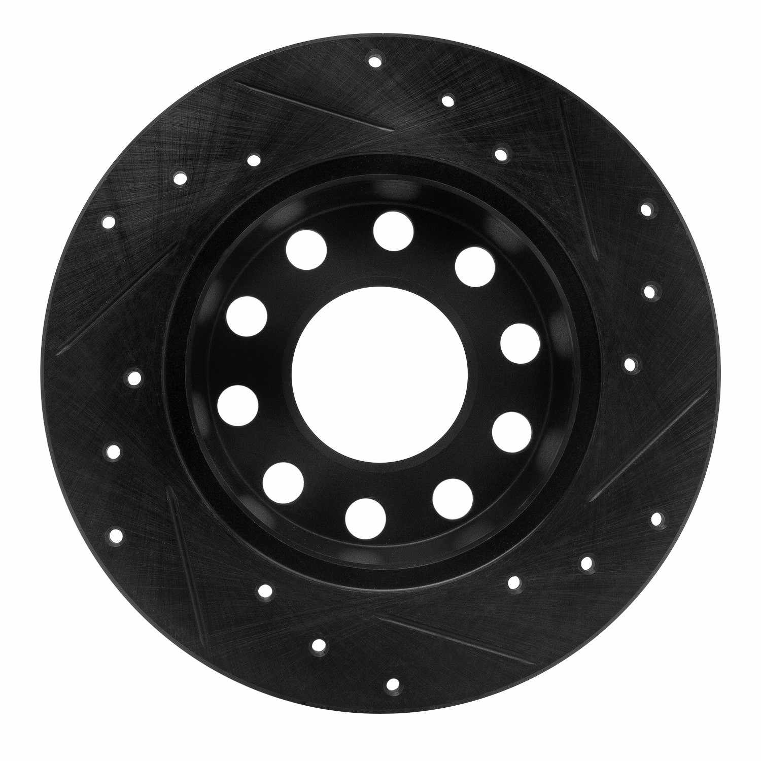 R1 Concepts 00-08 Audi A4 (USA/Canada) Rear Left Drilled & Slotted Black Brake Rotor - Image 2