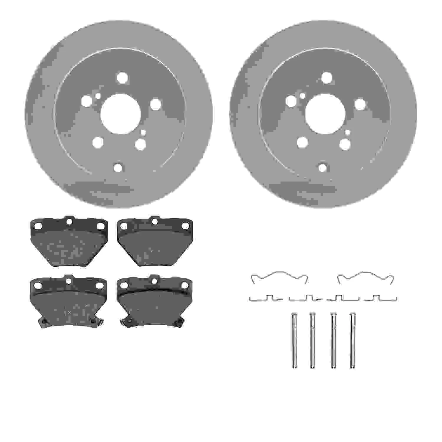 R1 Concepts 00-08 Pontiac Vibe Rear Carbon Coated Brake Rotor Set w/Optimum OE Pads and Hardware