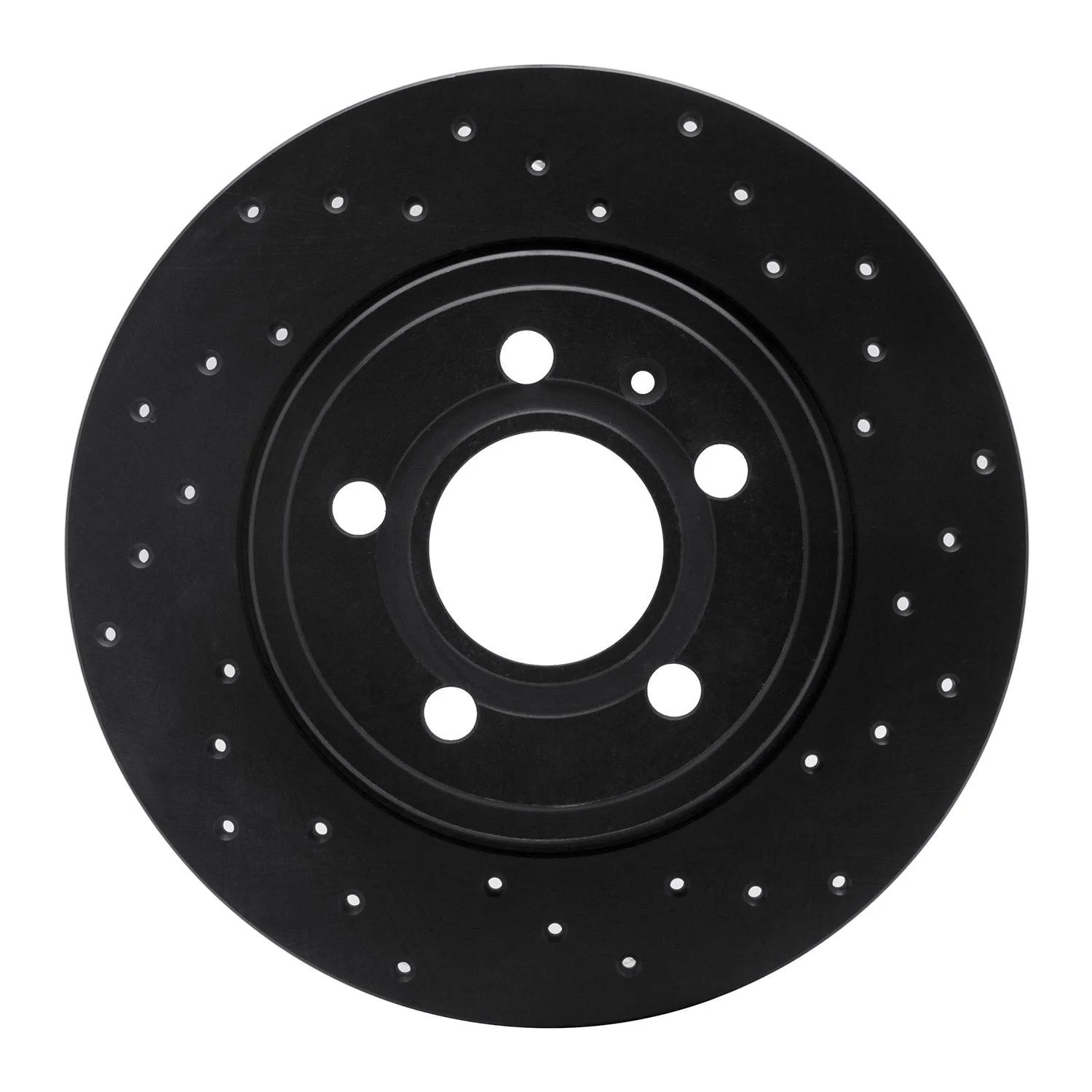 R1 Concepts 00-09 Audi A4 Quattro Rear Right Drilled Black Brake Rotor
