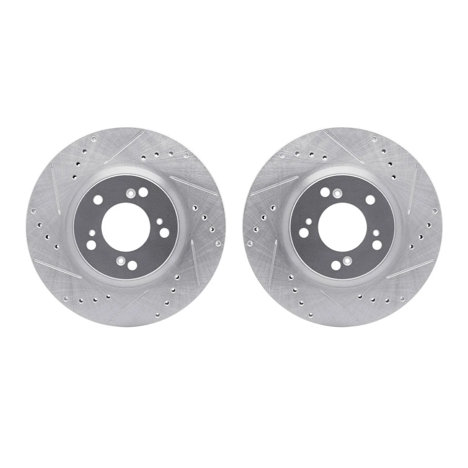 R1 Concepts 00-09 Honda S2000 Front Drilled & Slotted Silver Brake Rotor Set