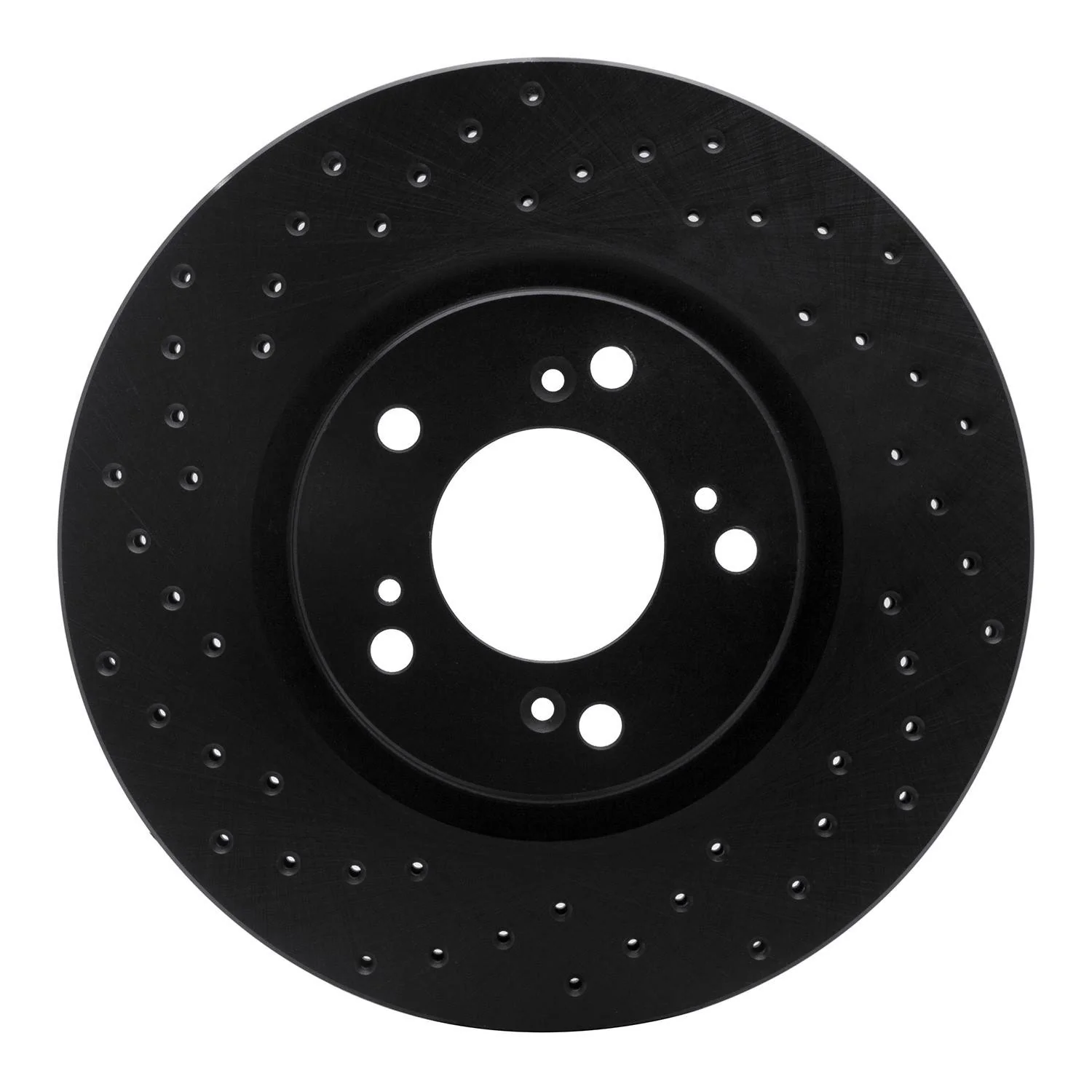 R1 Concepts 00-09 Honda S2000 Front Left Drilled Black Brake Rotor