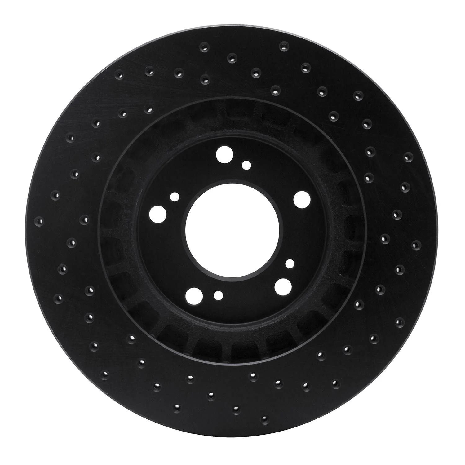 R1 Concepts 00-09 Honda S2000 Front Left Drilled Black Brake Rotor - Image 2