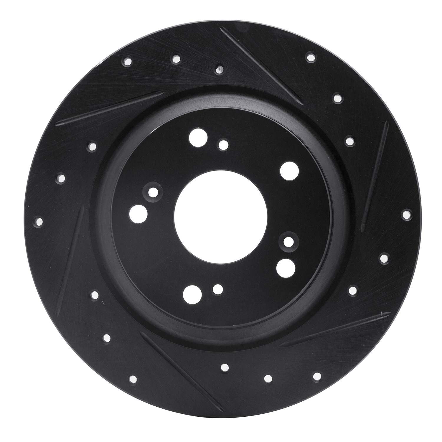 R1 Concepts 00-09 Honda S2000 Rear Right Drilled & Slotted Black Brake Rotor