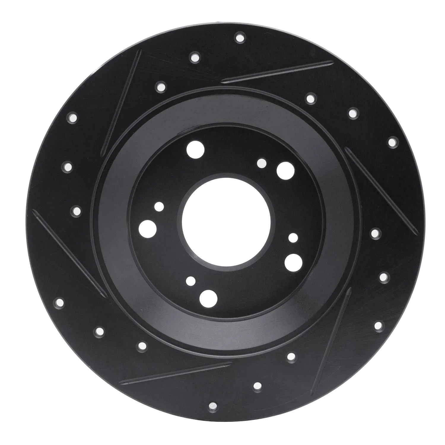 R1 Concepts 00-09 Honda S2000 Rear Right Drilled & Slotted Black Brake Rotor - Image 2