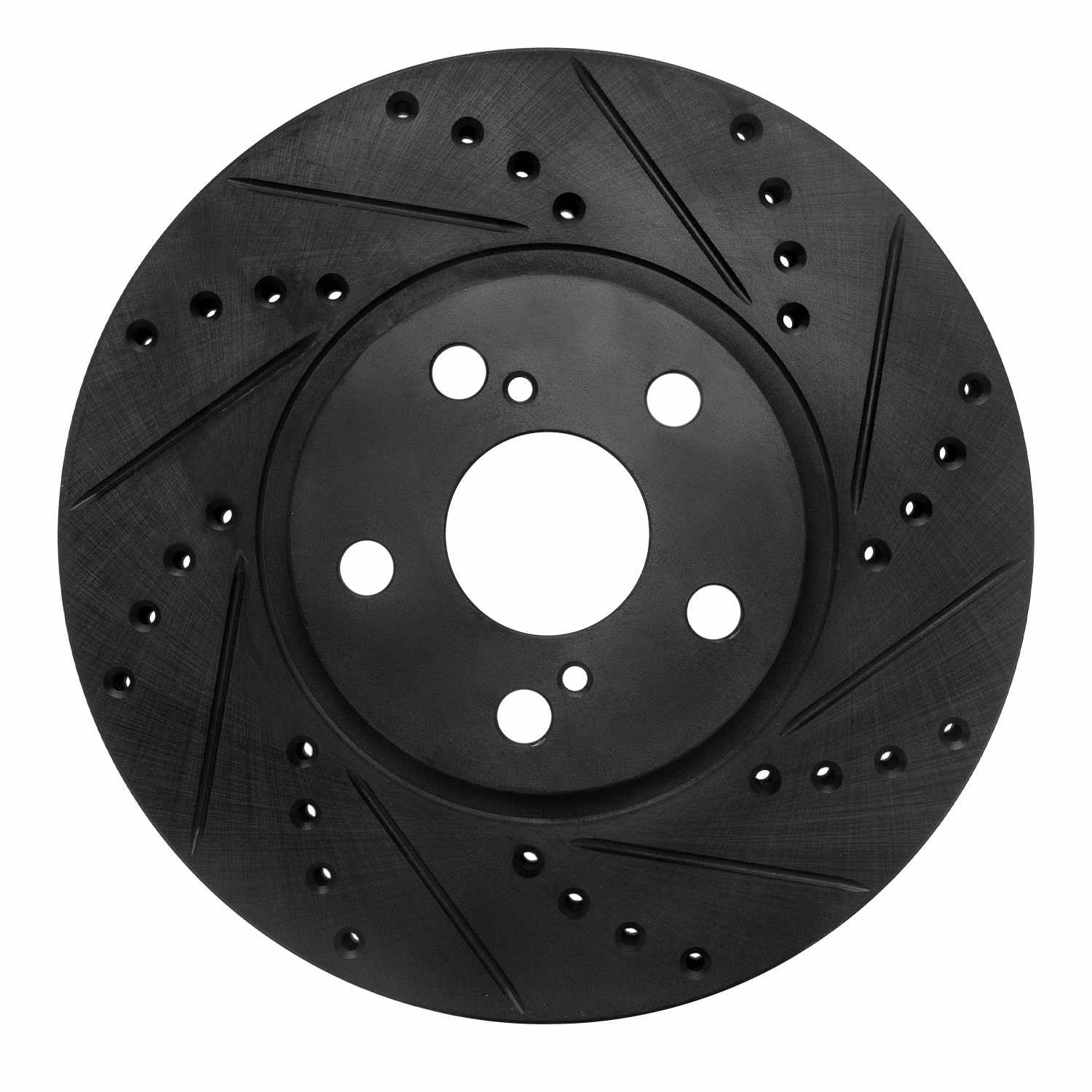 R1 Concepts 00-10 Pontiac Vibe Front Right Drilled & Slotted Black Brake Rotor