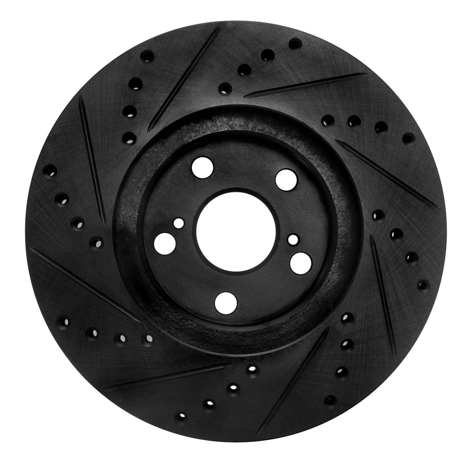 R1 Concepts 00-10 Pontiac Vibe Front Right Drilled & Slotted Black Brake Rotor - Image 2