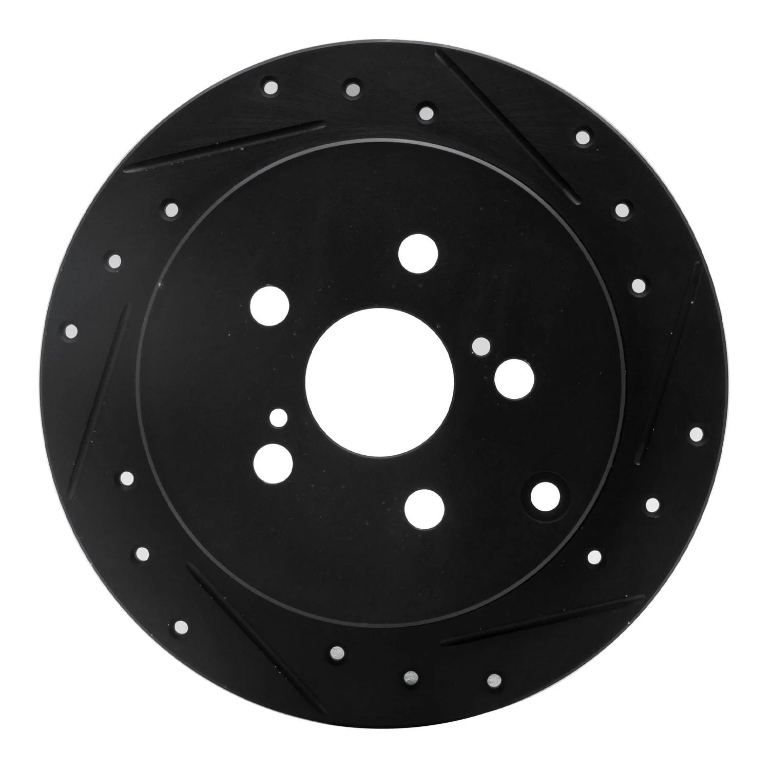 R1 Concepts 00-10 Pontiac Vibe Rear Right Drilled & Slotted Black Brake Rotor